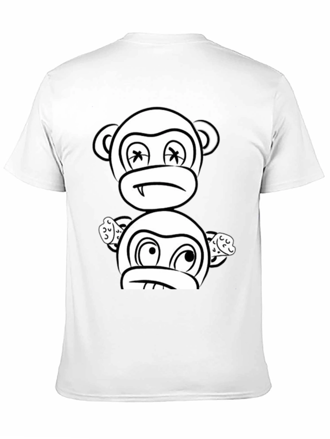 Cartoon Monkey Graphic Black T-Shirt