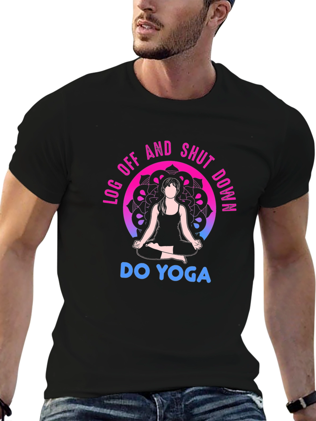Yoga T-Shirt - Log Off and Shut Down