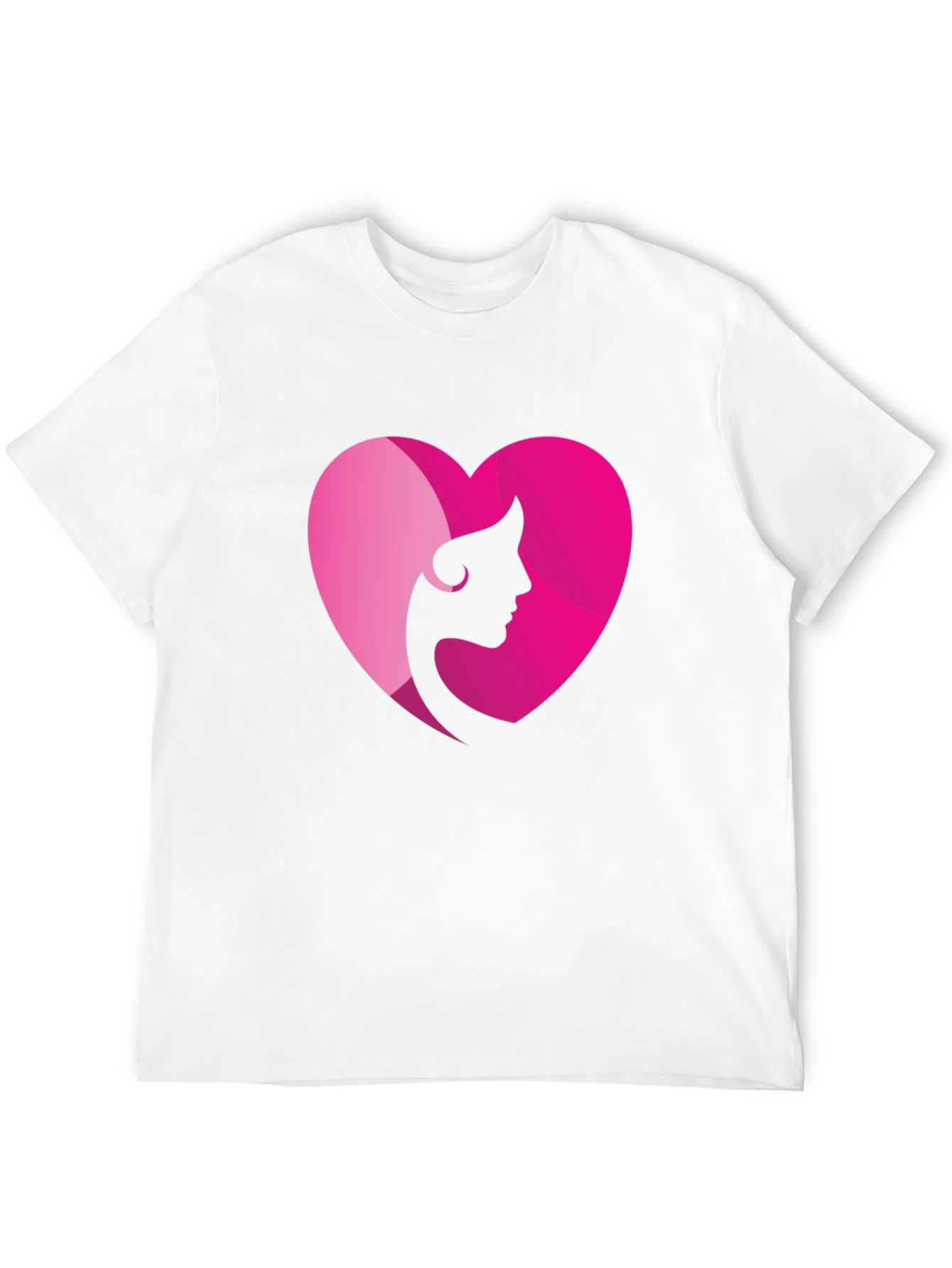 Heart Woman Silhouette Graphic Tee - Black Cotton