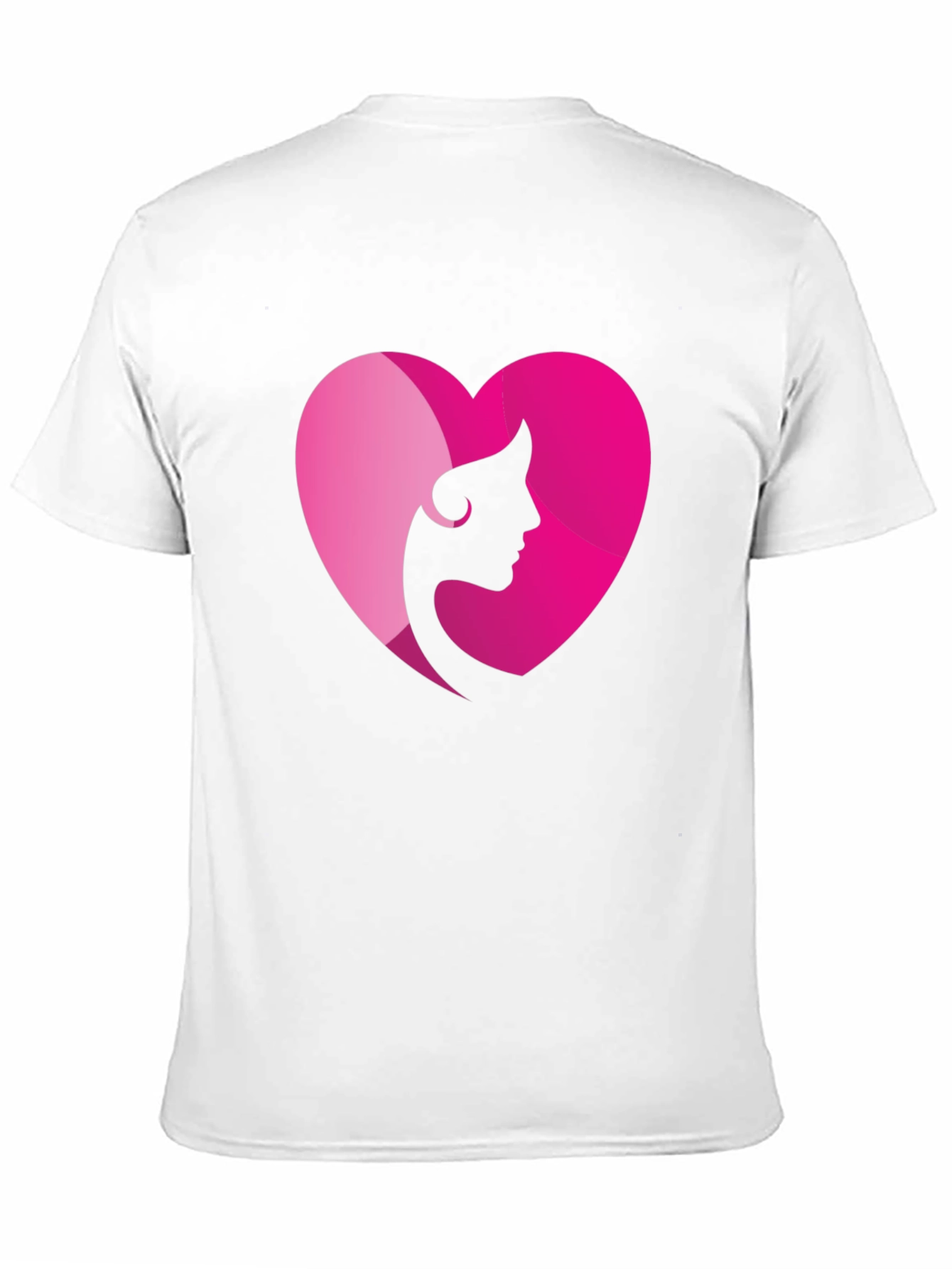Heart Woman Silhouette Graphic Tee - Black Cotton