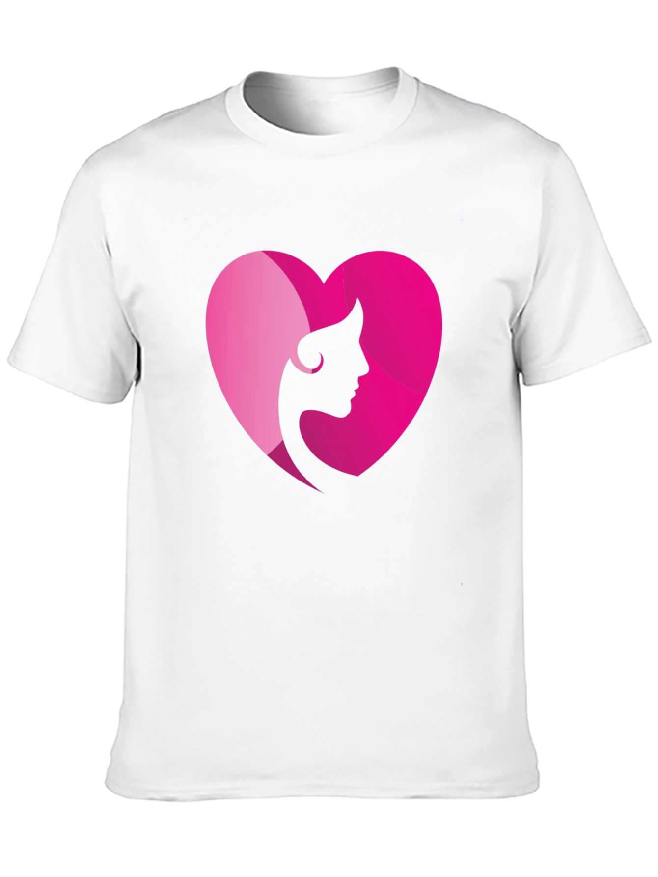 Heart Woman Silhouette Graphic Tee - Black Cotton