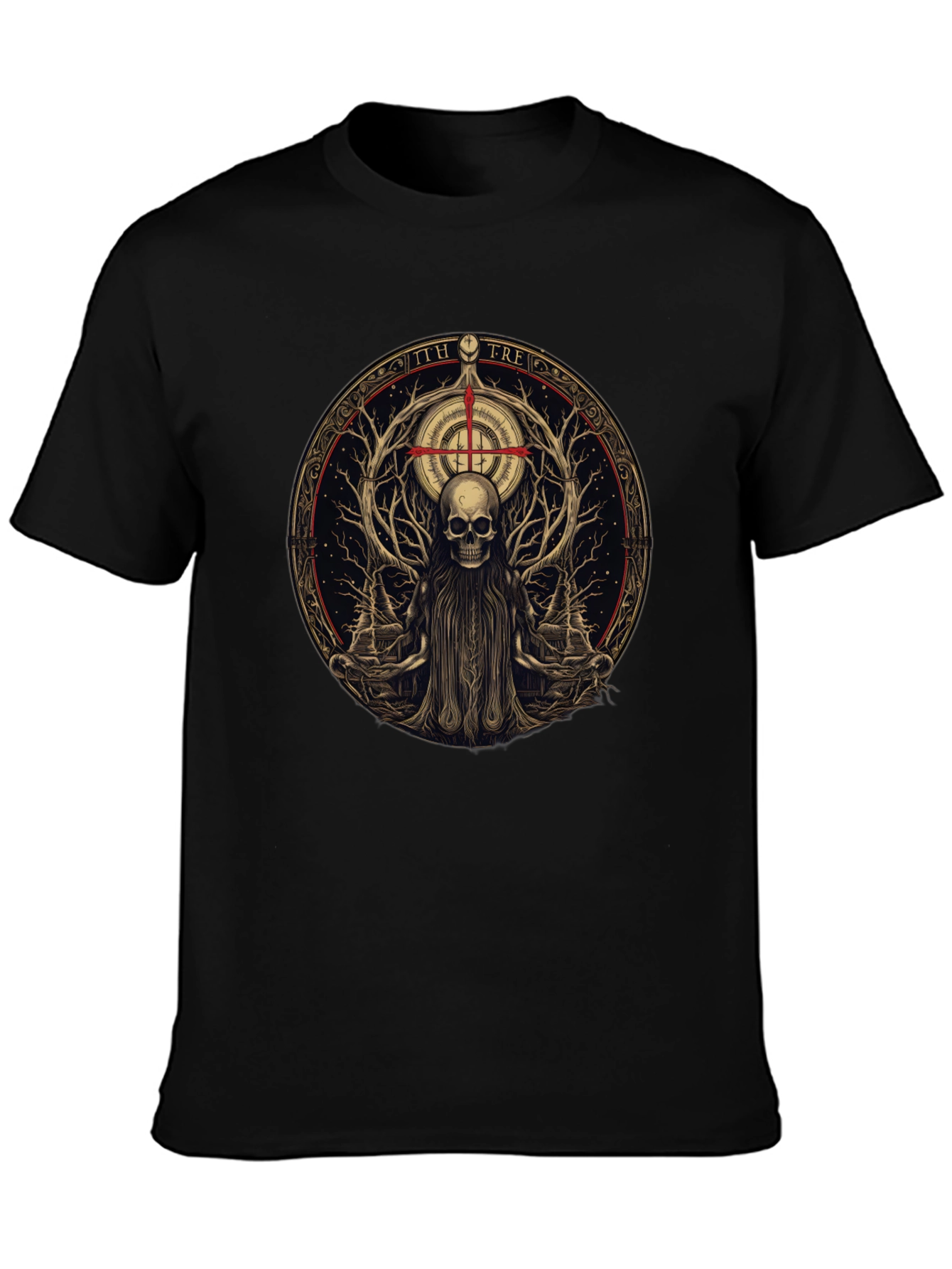 Skull and Tree Graphic Tee - Unisex Black T-Shirt