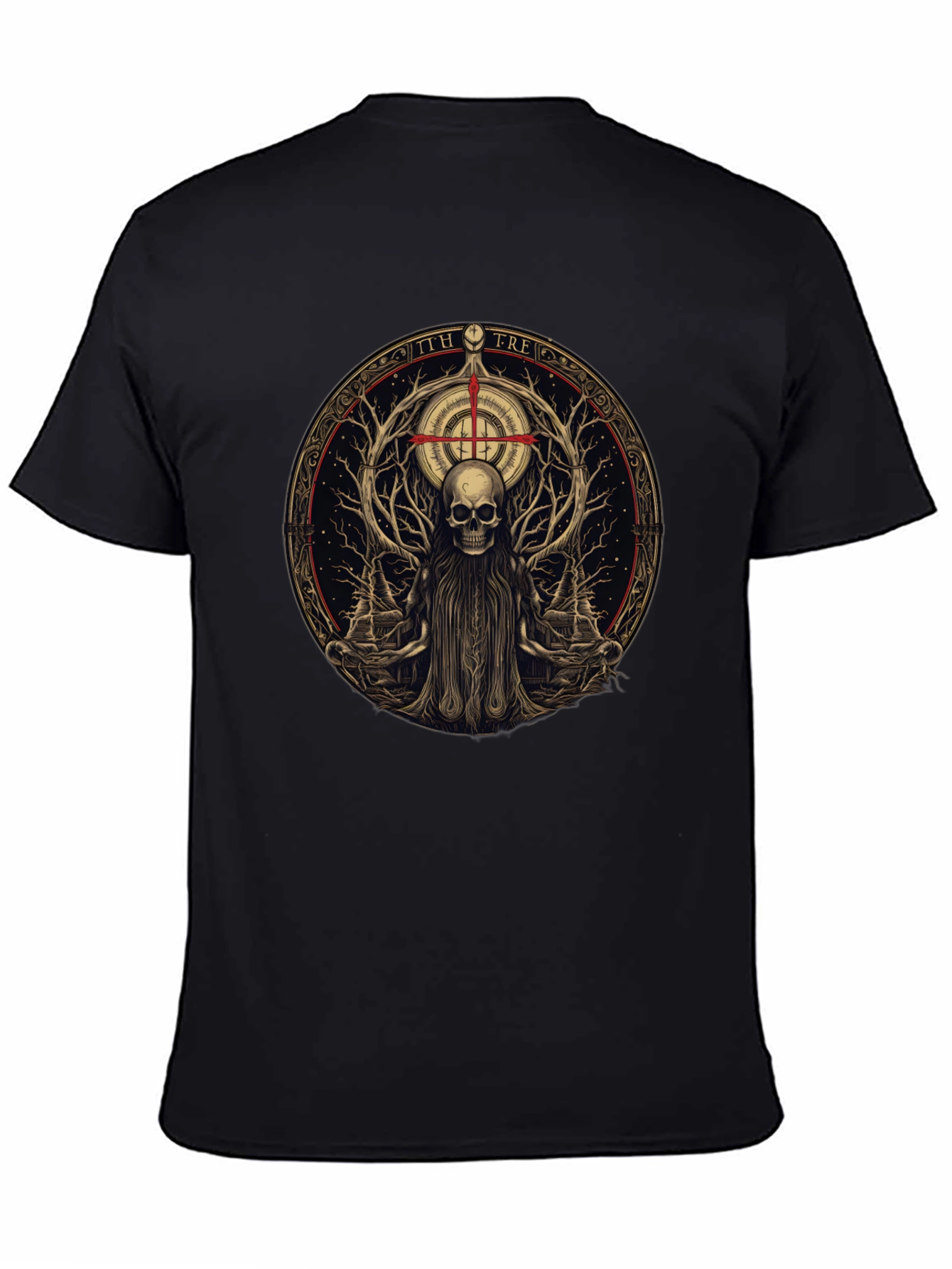 Skull and Tree Graphic Tee - Unisex Black T-Shirt