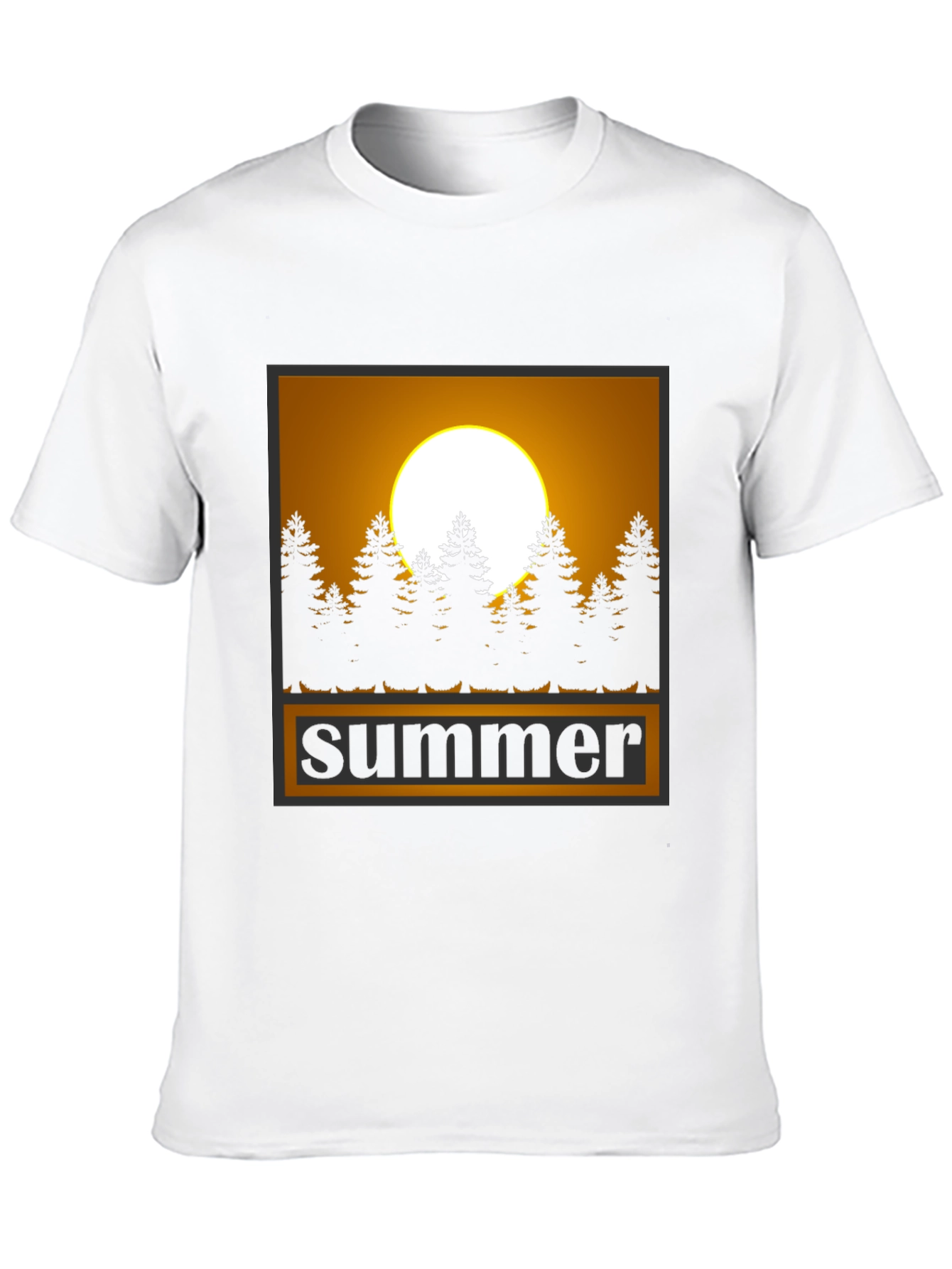 Summer Graphic Tee - Sunset & Trees Black T-Shirt