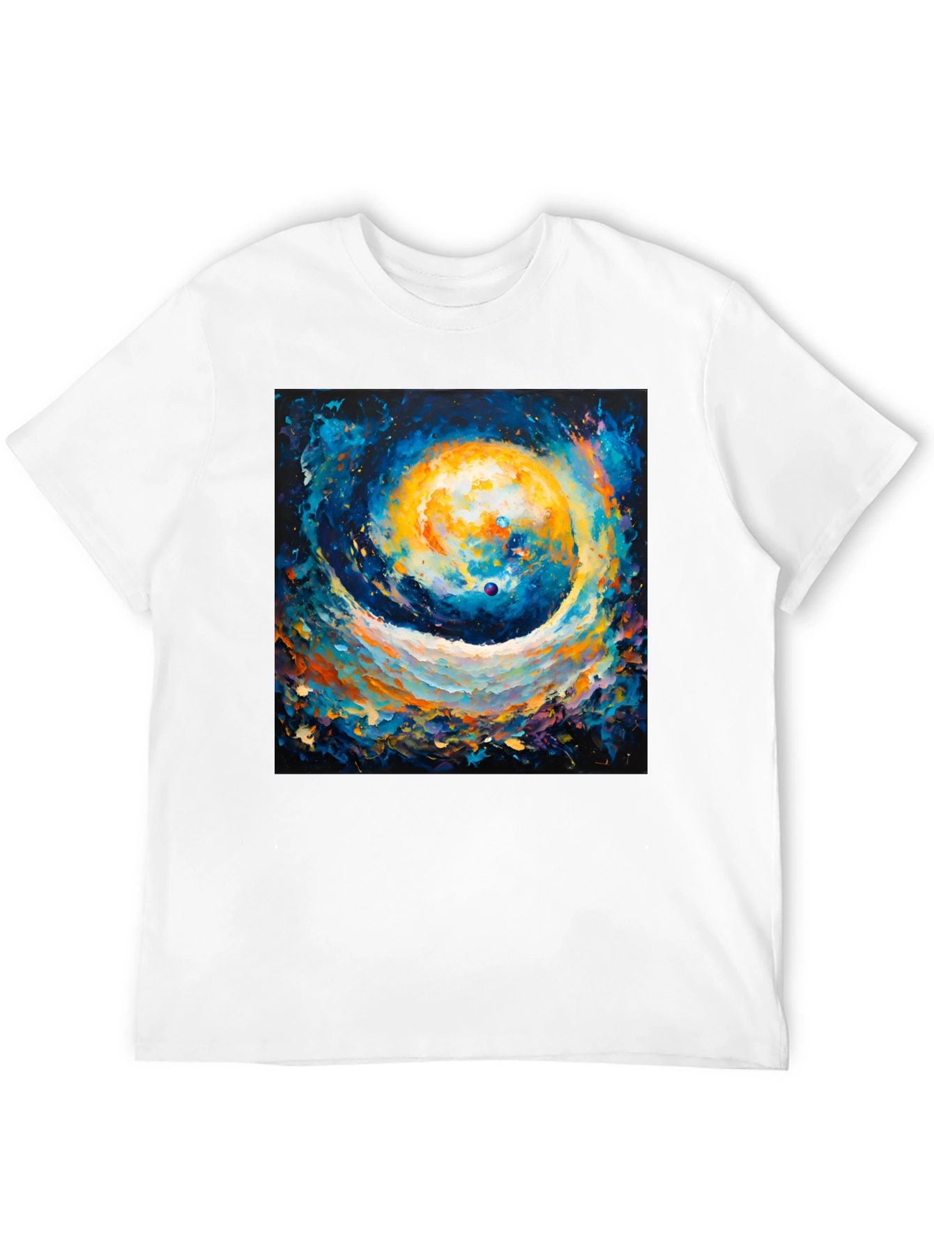 Cosmic Swirl Art T-Shirt - Galaxy Inspired Design