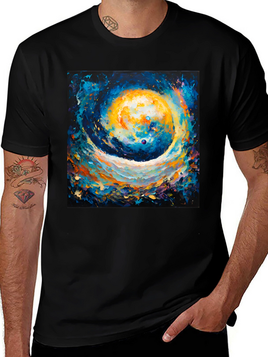 Cosmic Swirl Art T-Shirt - Galaxy Inspired Design
