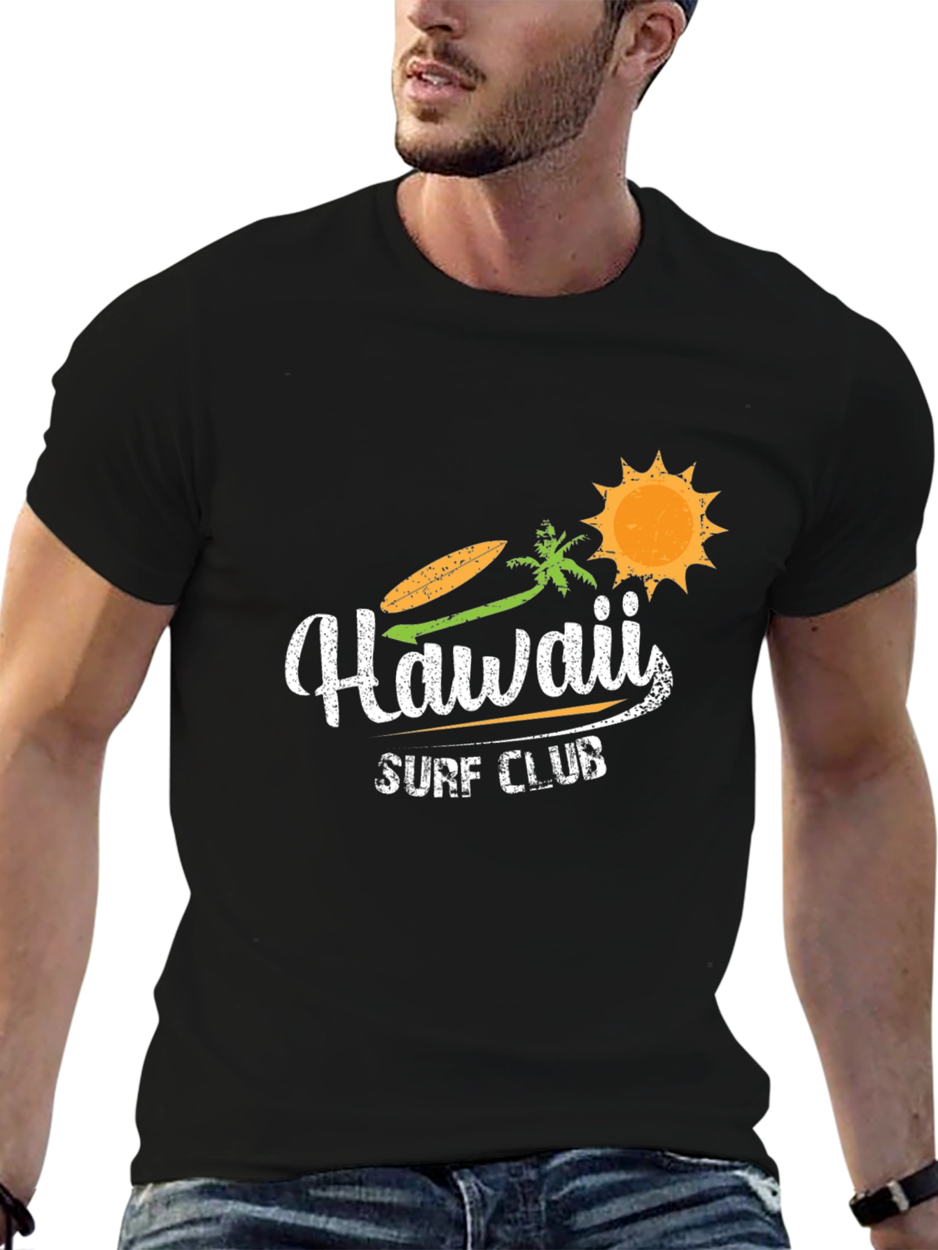 Hawaii Surf Club Black Graphic Tee
