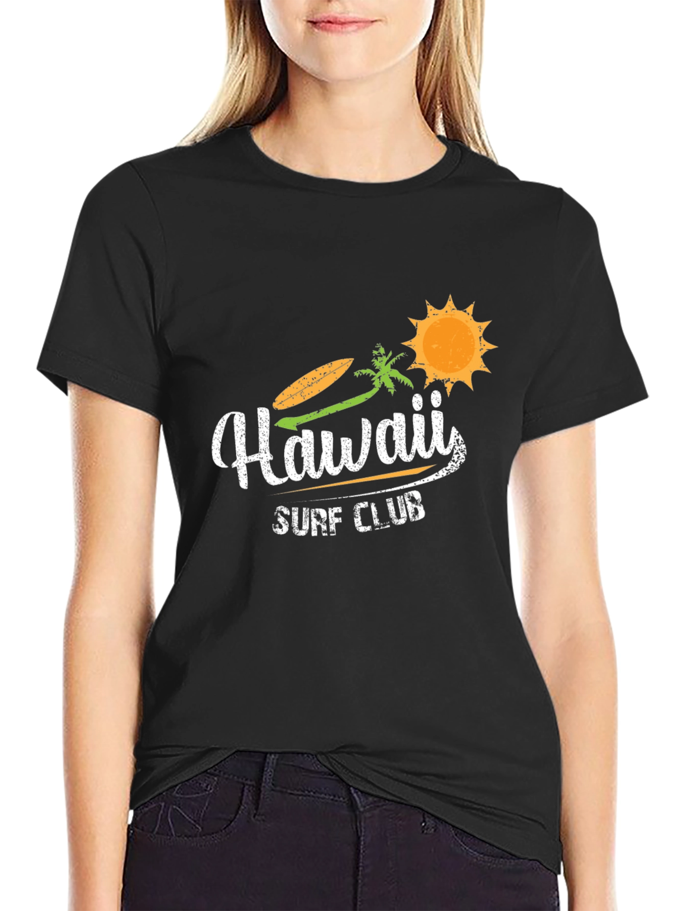 Hawaii Surf Club Black Graphic Tee