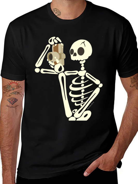 Skeleton Photographer Graphic T-Shirt