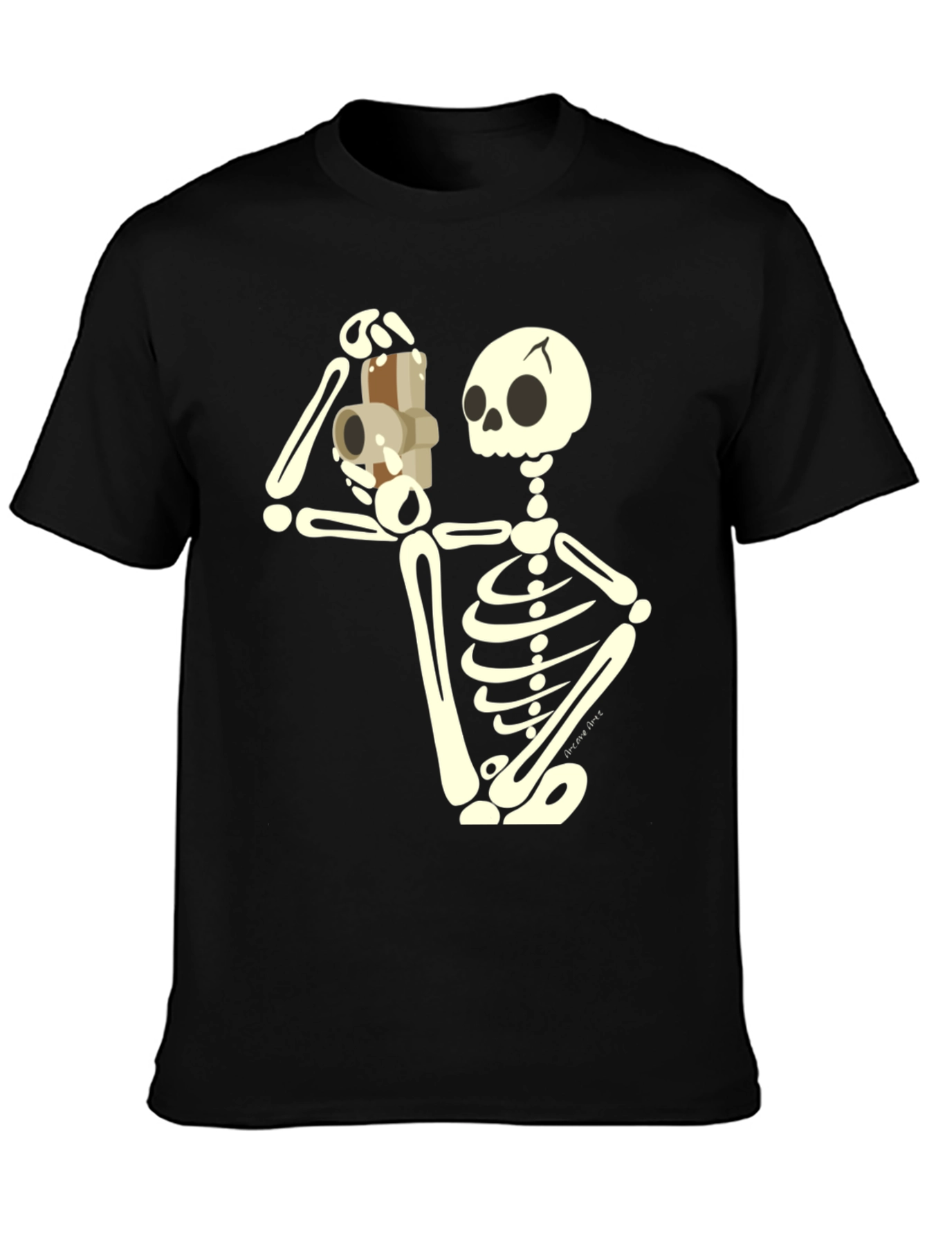 Skeleton Photographer Graphic T-Shirt