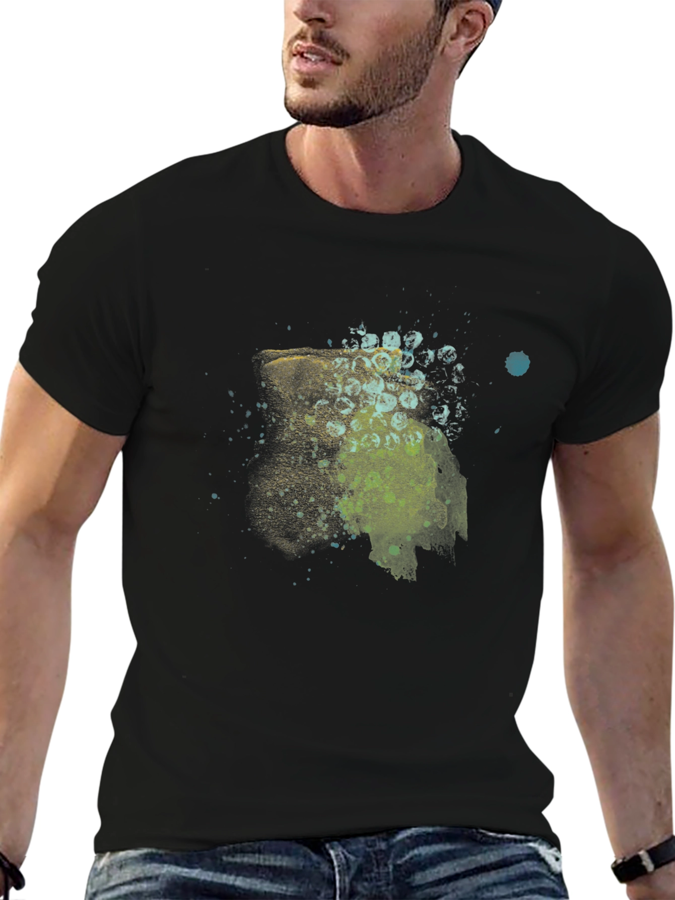Abstract Graphic Print Black T-Shirt for Men