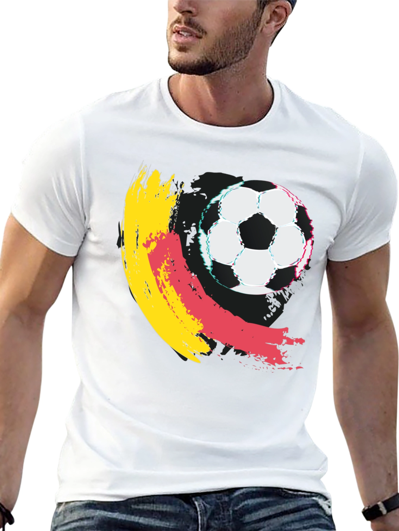 Soccer Ball Graphic T-Shirt - Casual Cotton Tee