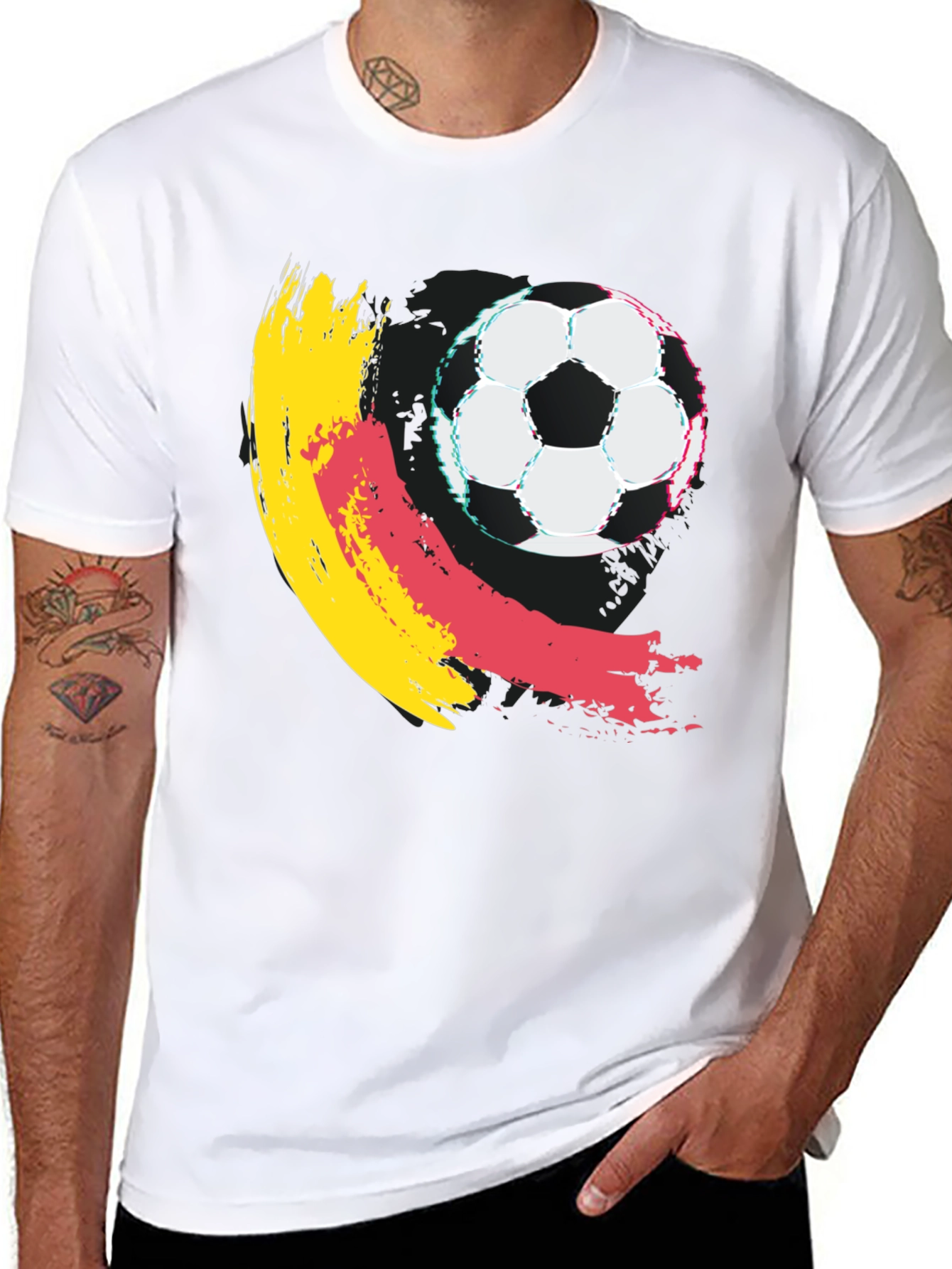 Soccer Ball Graphic T-Shirt - Casual Cotton Tee