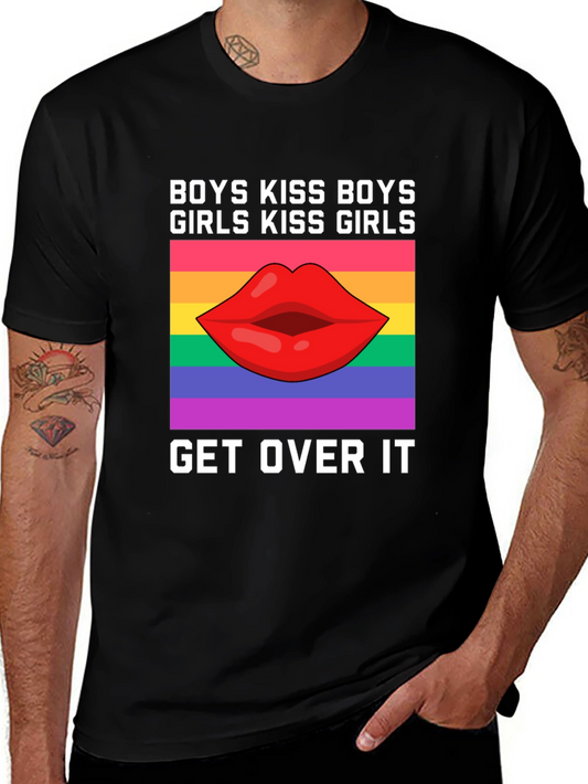 LGBTQ+ Pride T-Shirt: Boys Kiss Boys Girls Kiss Girls