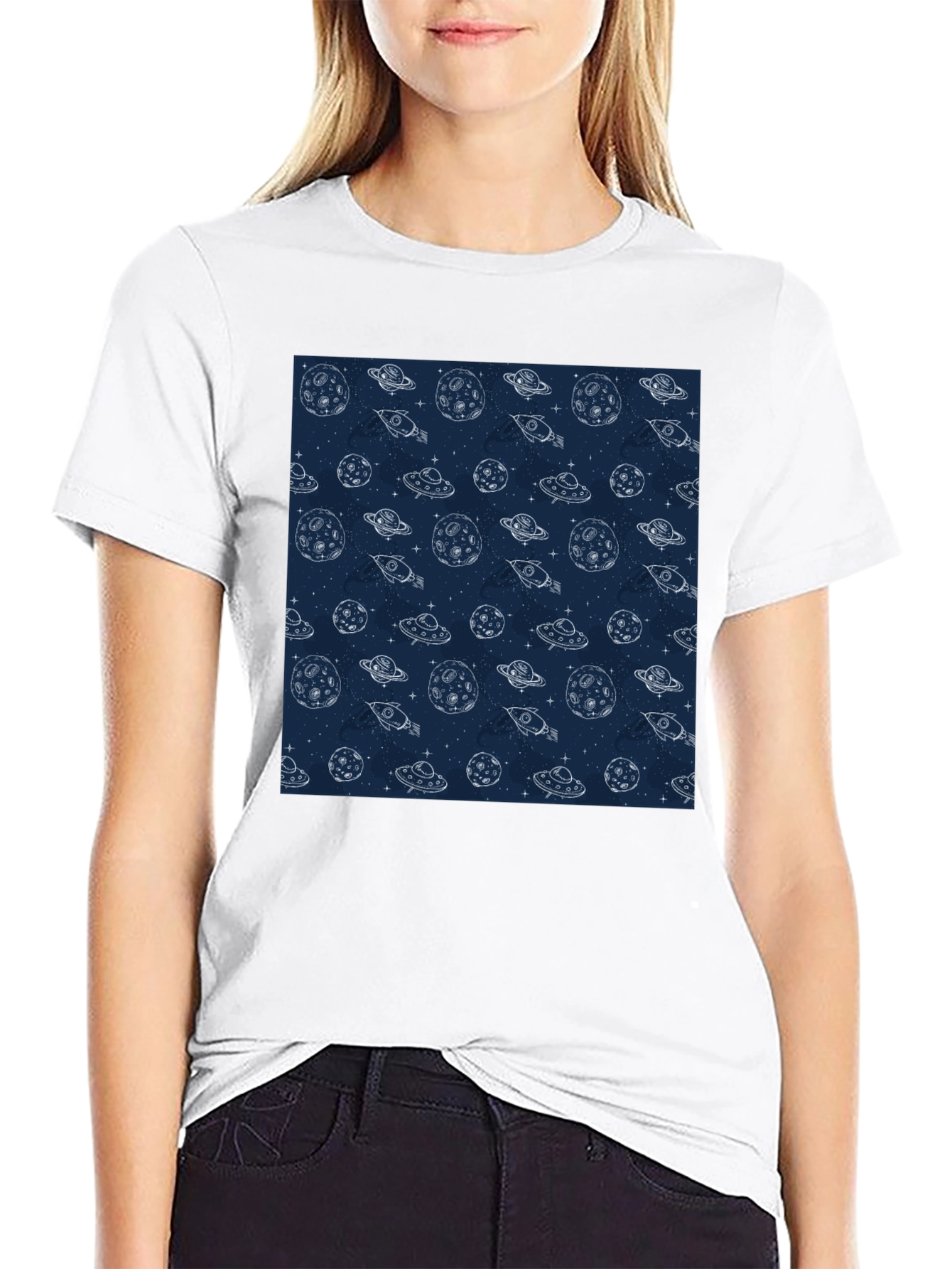 Cosmic Dreams T-Shirt - Space Pattern Tee