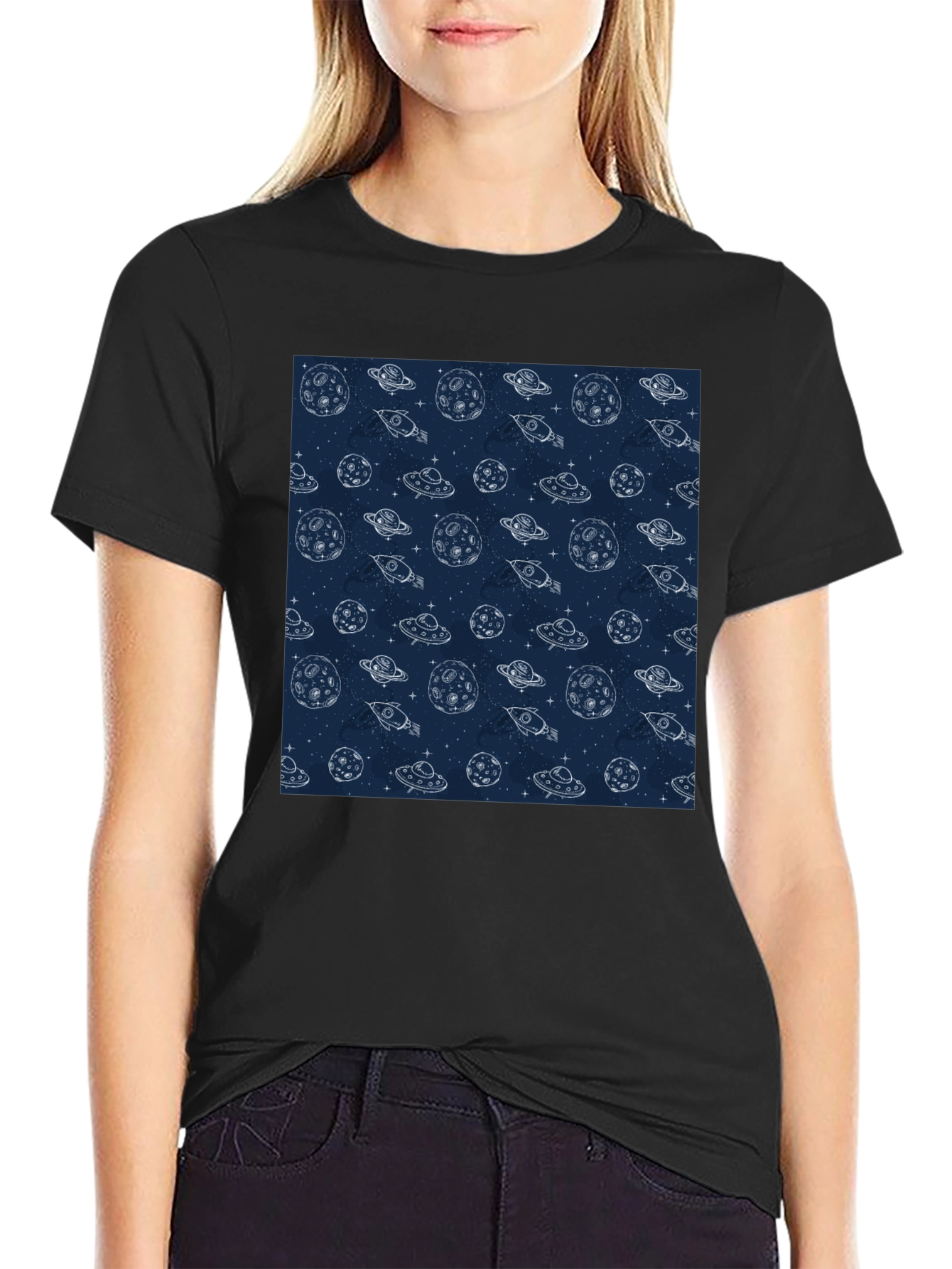 Cosmic Dreams T-Shirt - Space Pattern Tee