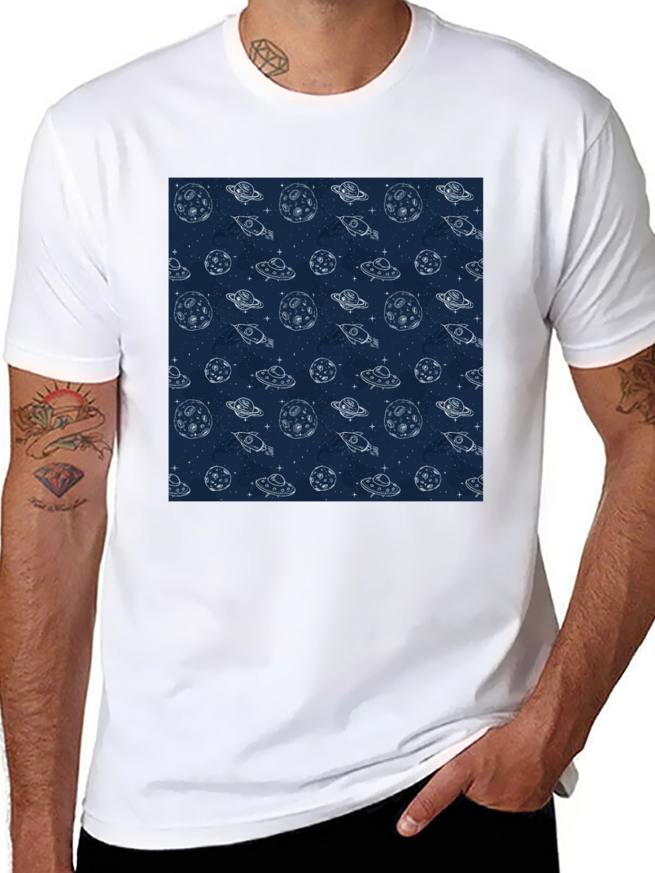 Cosmic Dreams T-Shirt - Space Pattern Tee