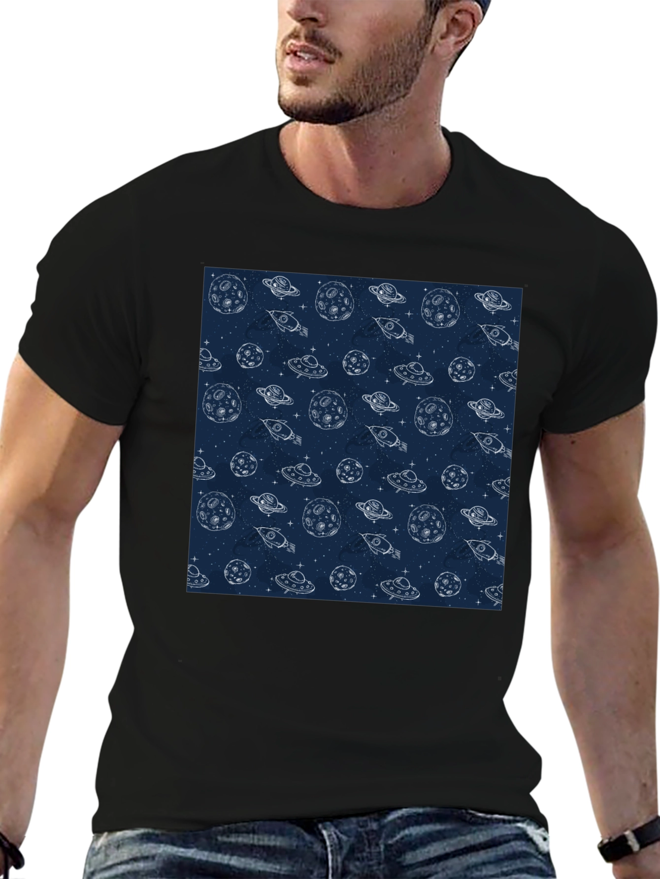 Cosmic Dreams T-Shirt - Space Pattern Tee