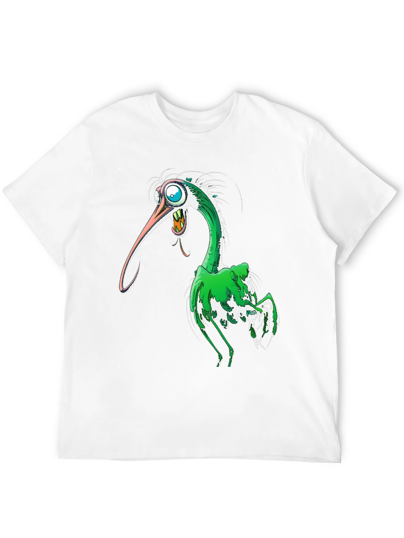 Cartoon Bird Graphic T-Shirt - Black
