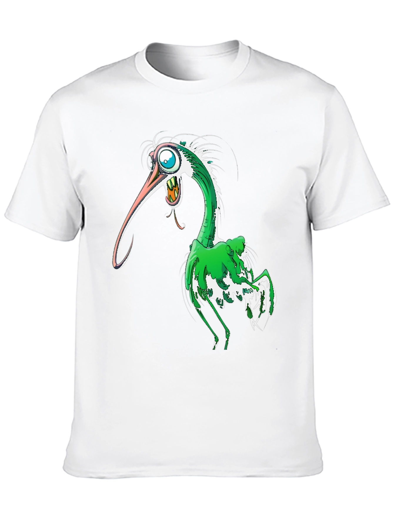 Cartoon Bird Graphic T-Shirt - Black