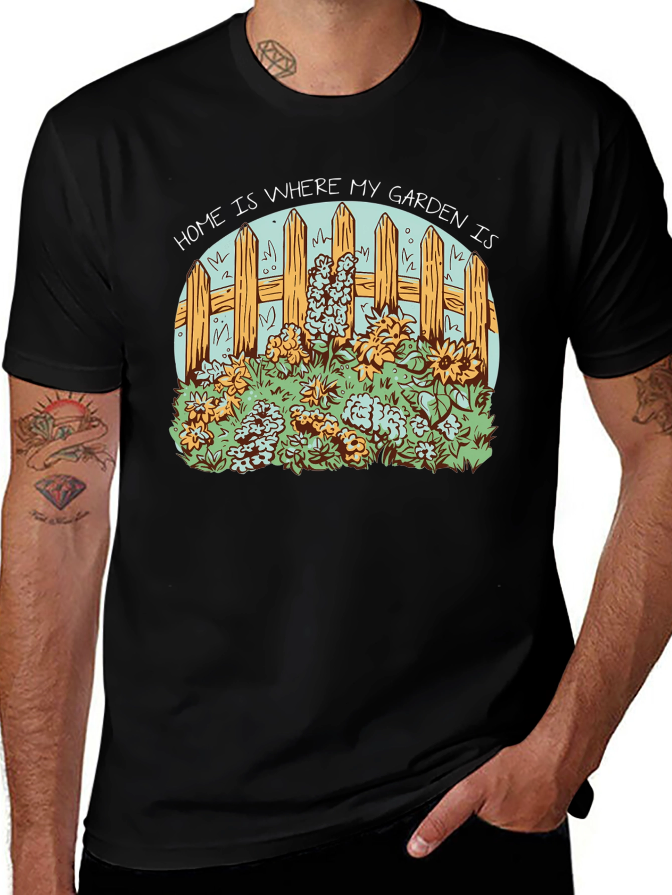 Home Is Where My Garden Is Black Tee
