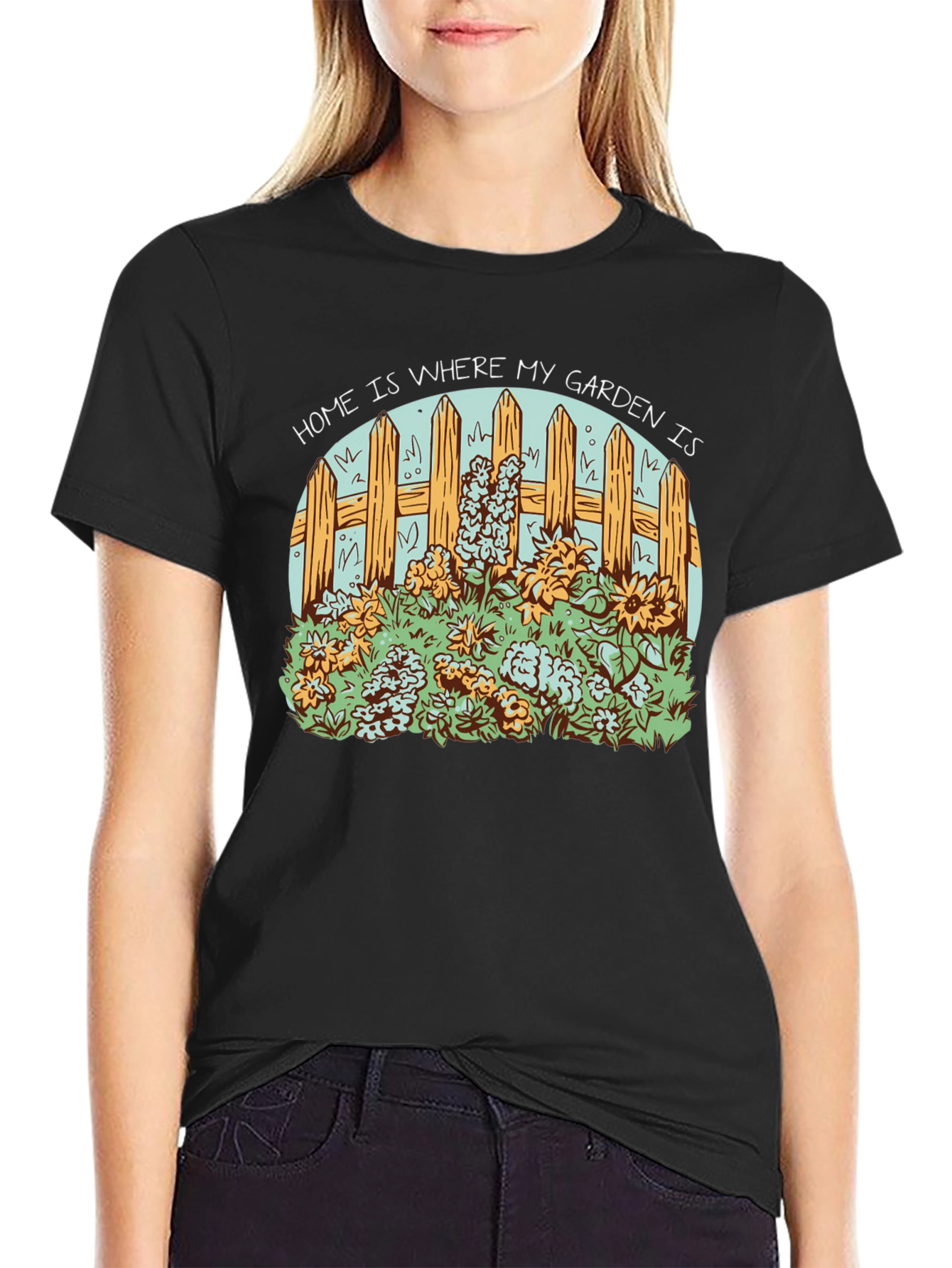 Home Is Where My Garden Is Black Tee
