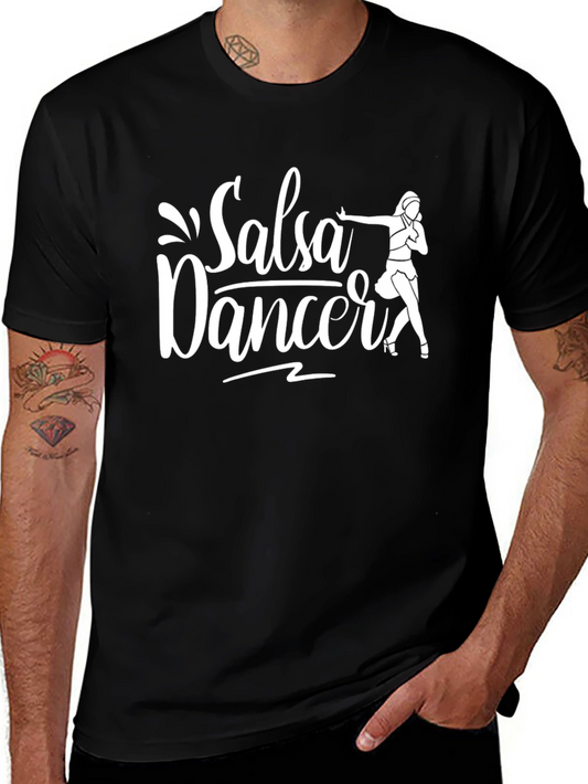 Salsa Dancer Graphic Tee - Black Cotton T-Shirt