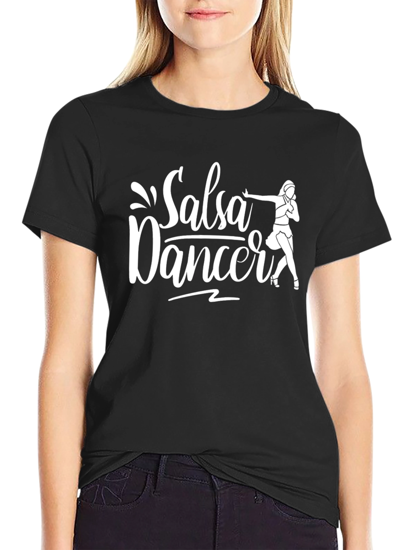 Salsa Dancer Graphic Tee - Black Cotton T-Shirt