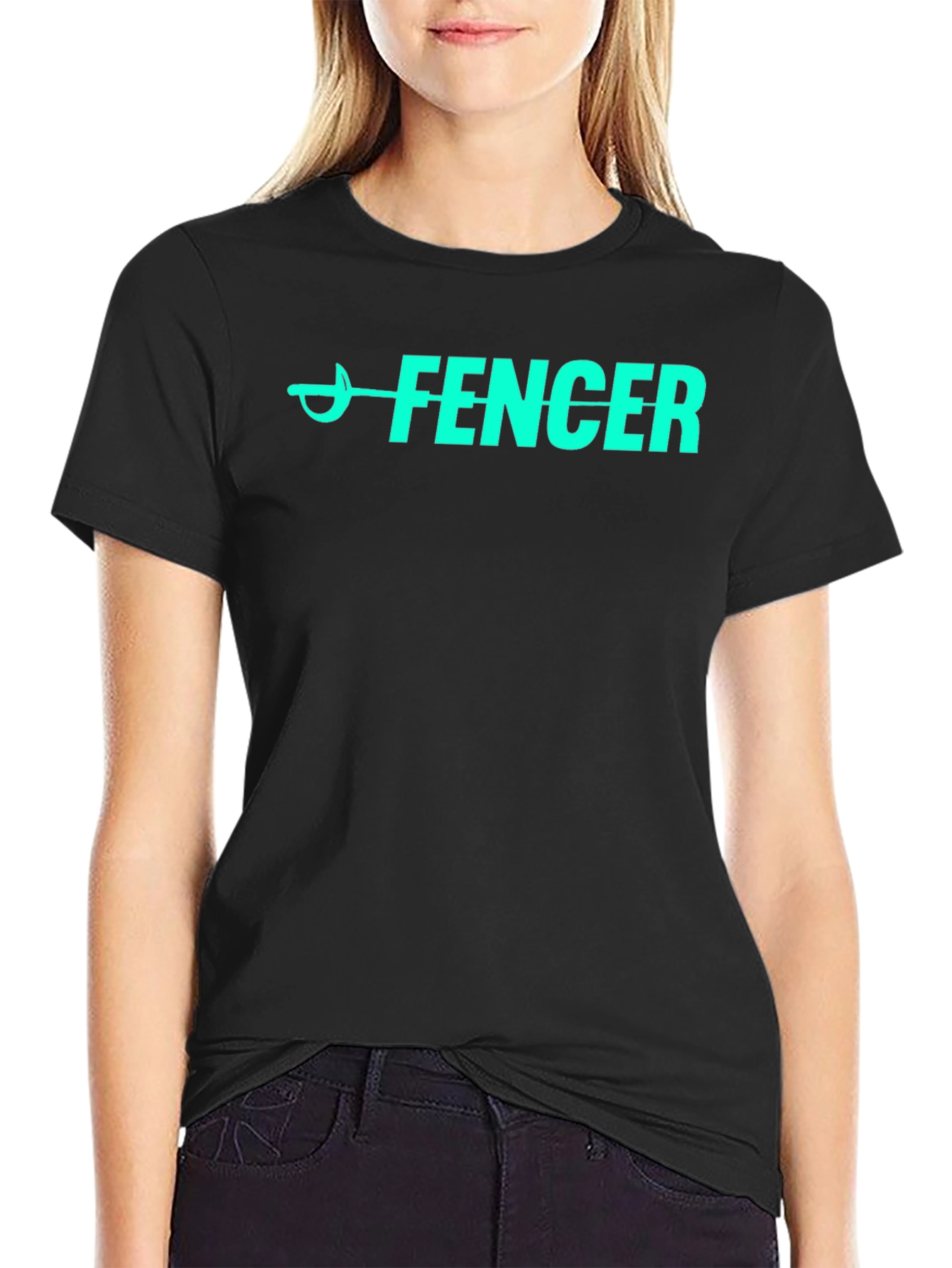 Fencer Graphic Tee - Black Cotton Fencing T-Shirt