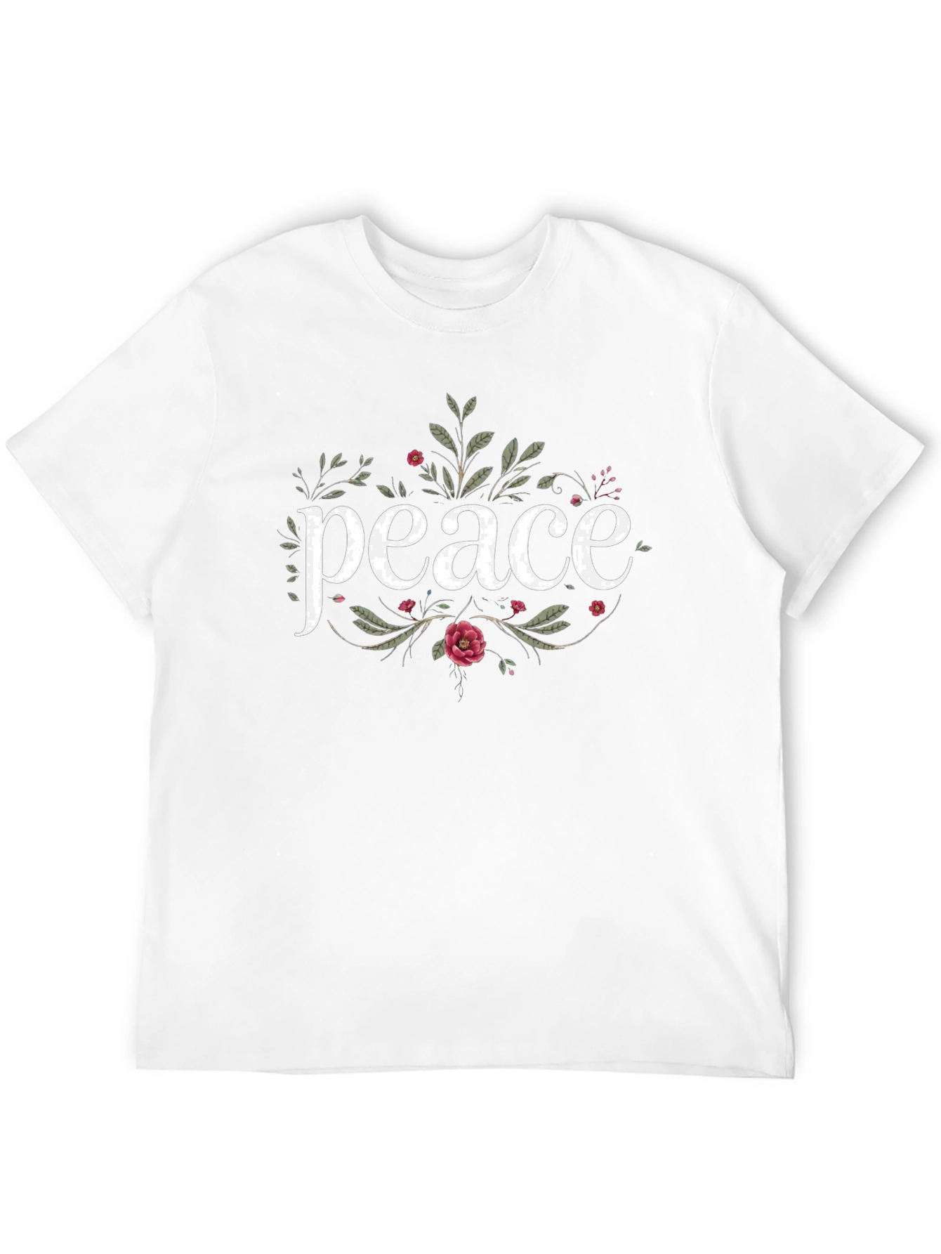 Peace Floral Graphic T-Shirt - Black