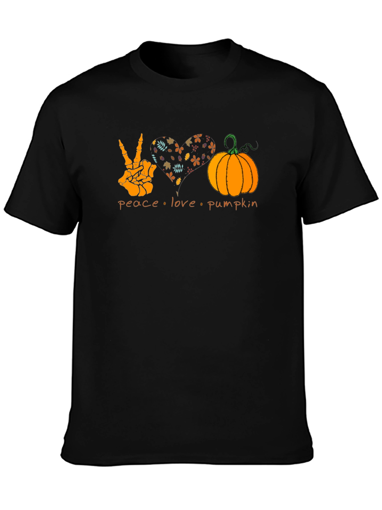 Peace Love Pumpkin Graphic Tee - Halloween T-Shirt