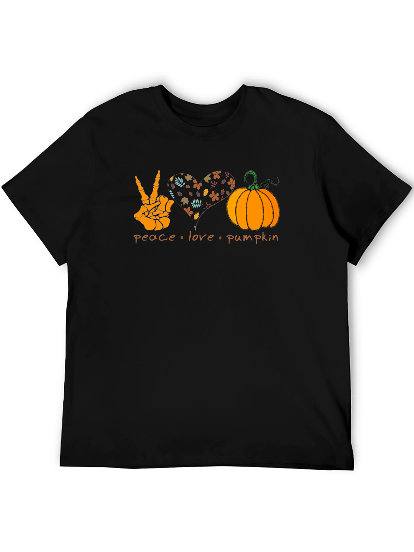 Peace Love Pumpkin Graphic Tee - Halloween T-Shirt