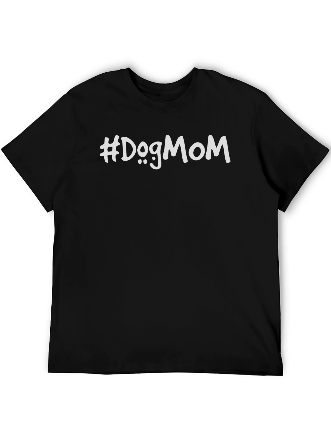 #DogMom Black Casual T-Shirt - Comfortable Fit