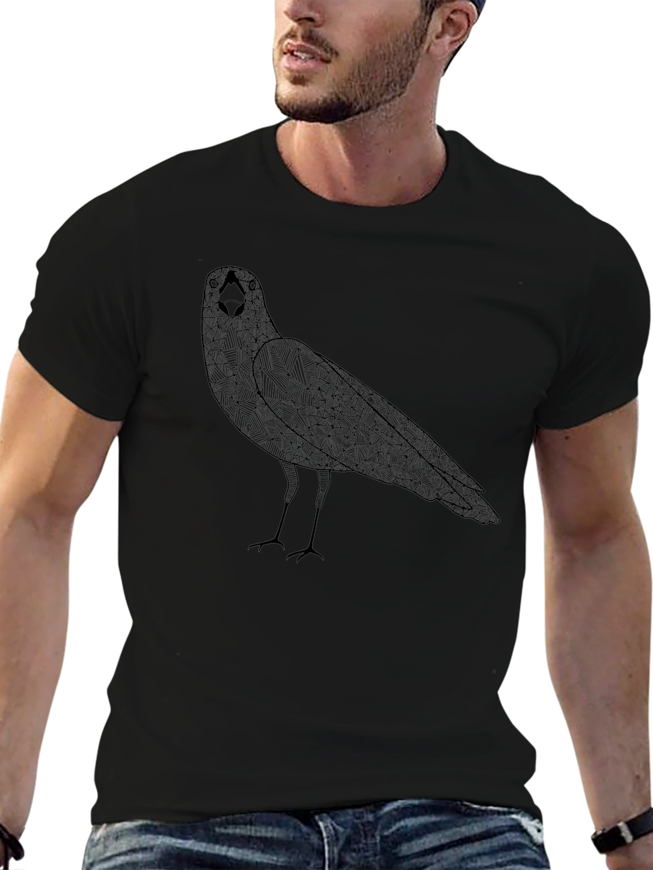 Geometric Raven Black T-Shirt