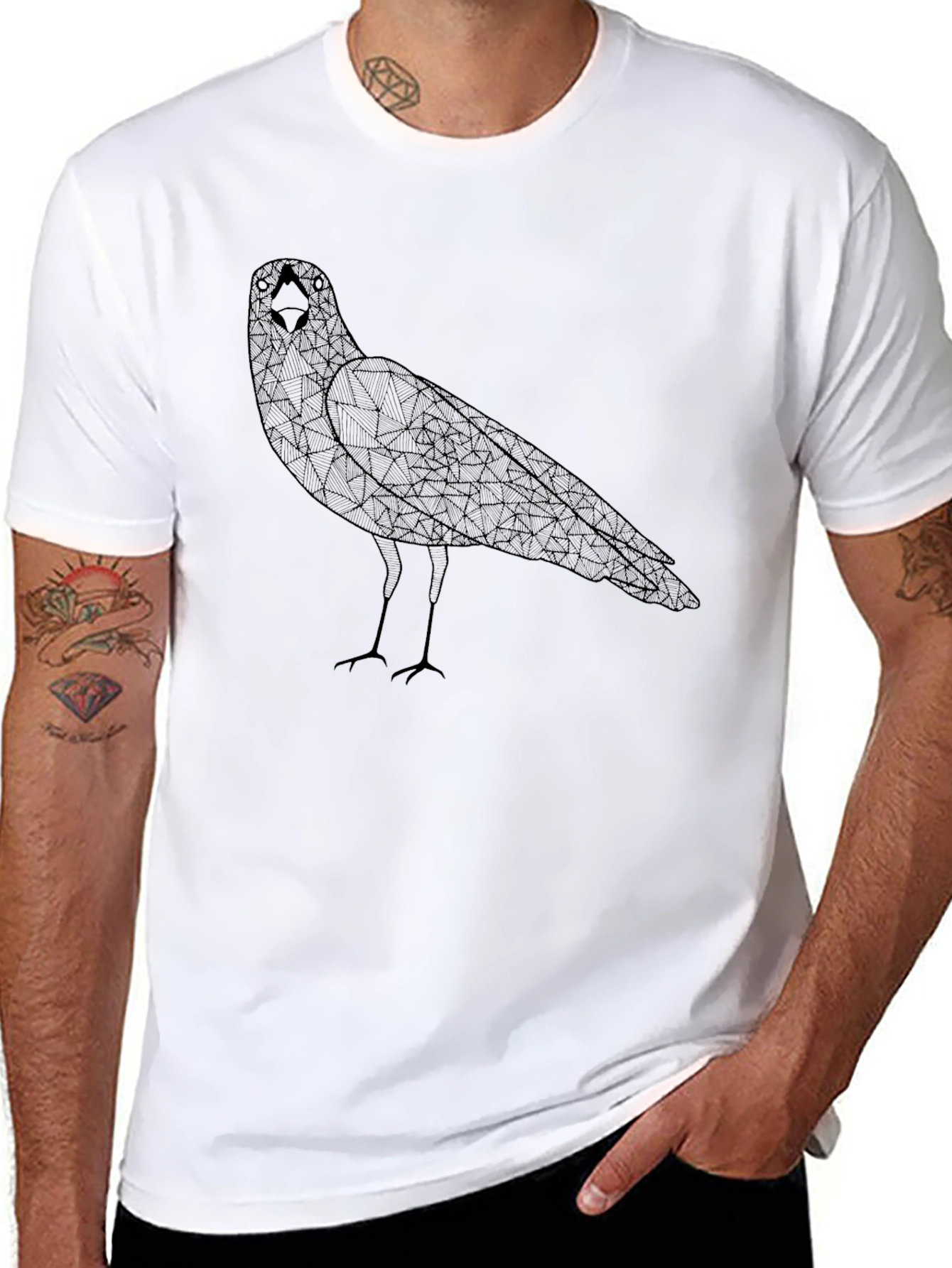 Geometric Raven Black T-Shirt