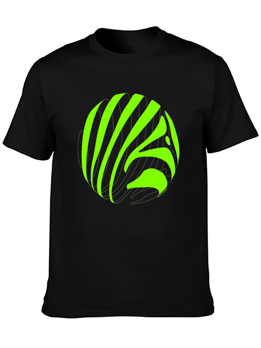 Abstract Neon Graphic Black T-Shirt