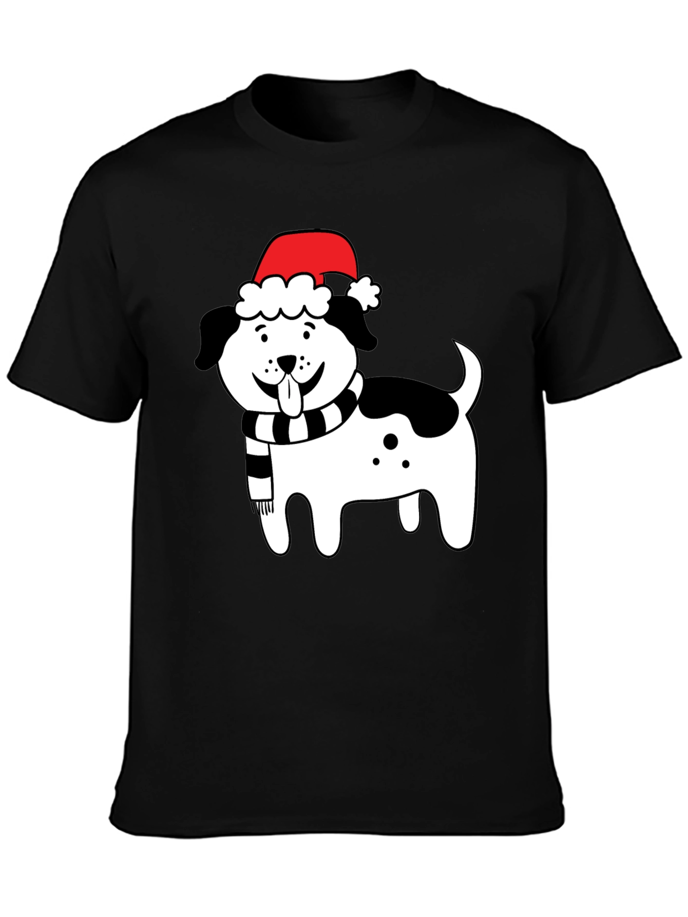 Festive Dog Santa Hat T-Shirt