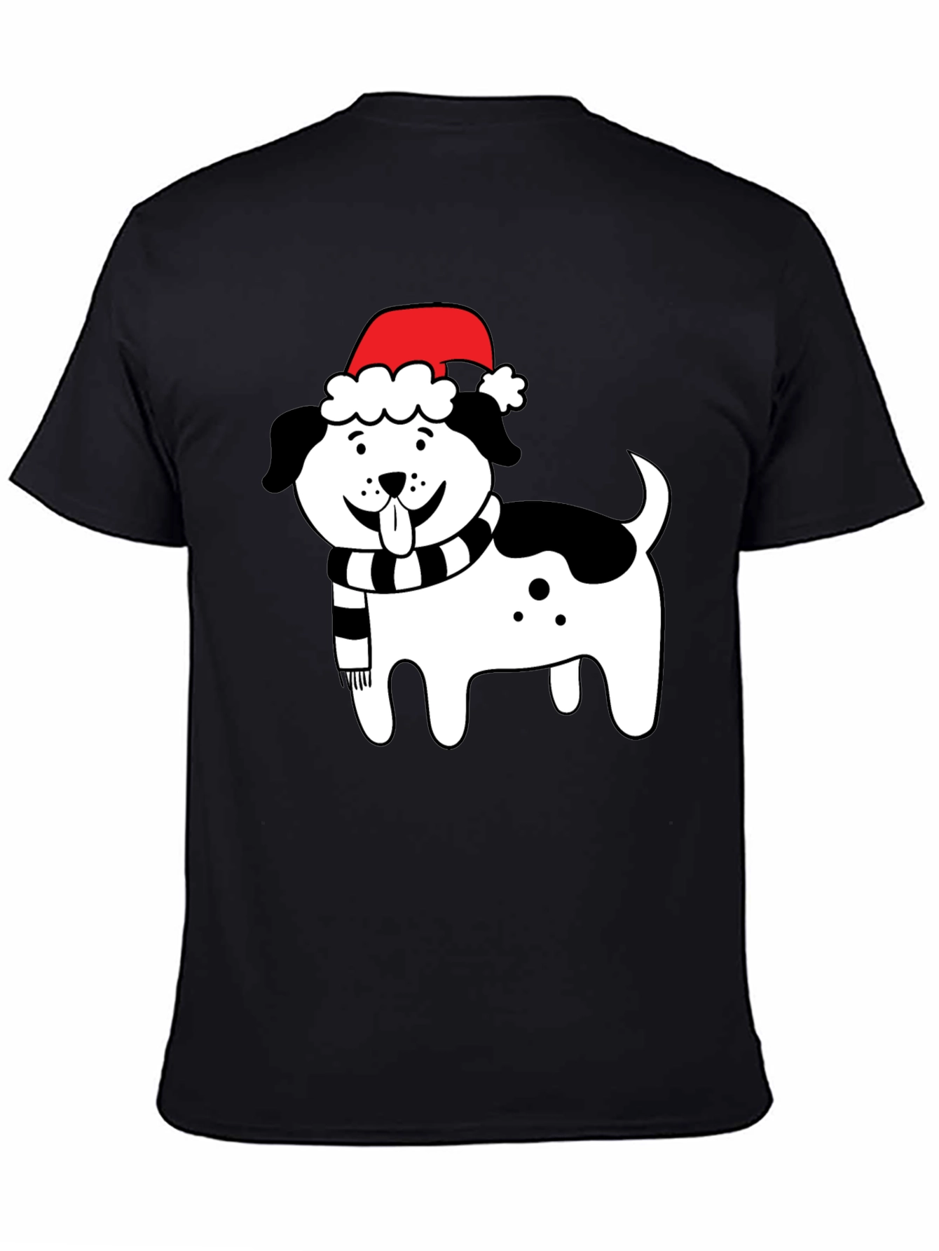 Festive Dog Santa Hat T-Shirt