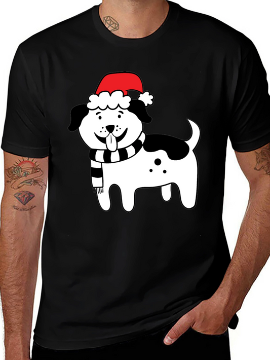 Festive Dog Santa Hat T-Shirt