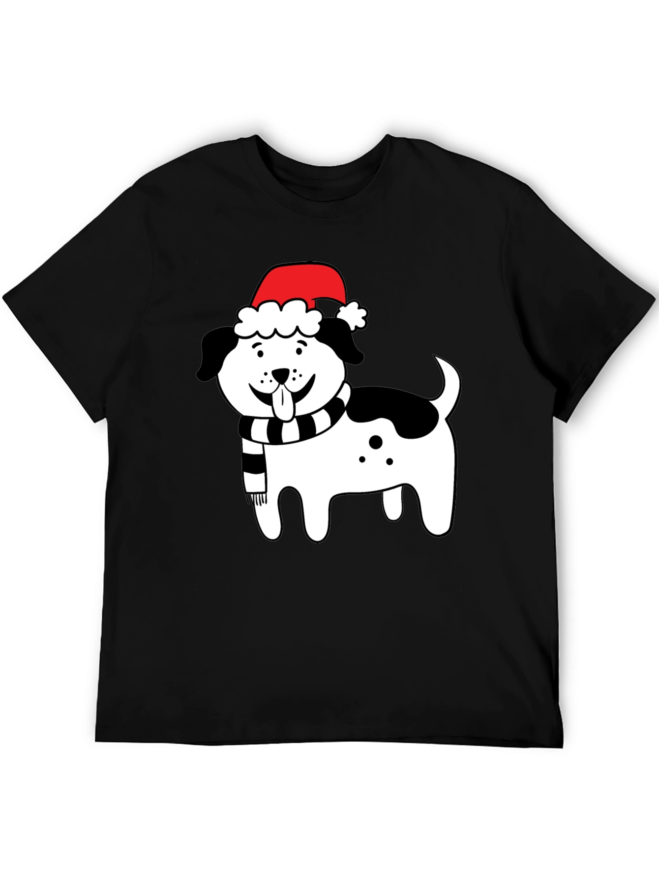 Festive Dog Santa Hat T-Shirt
