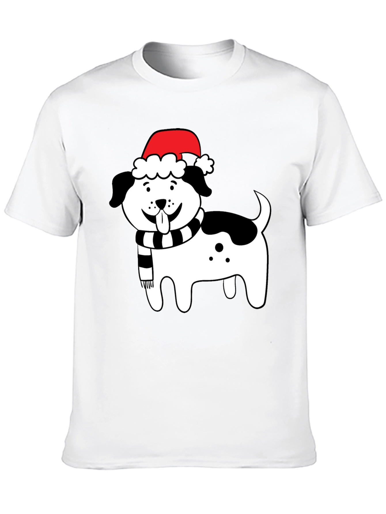 Festive Dog Santa Hat T-Shirt