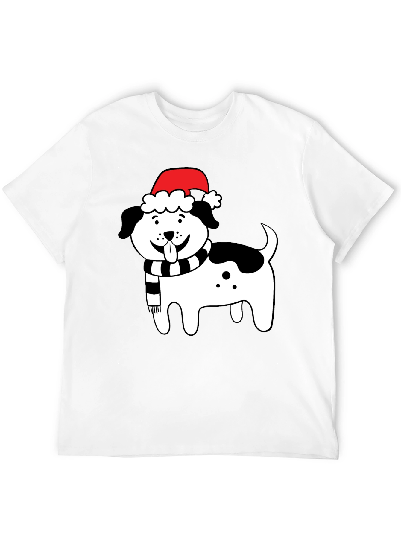 Festive Dog Santa Hat T-Shirt