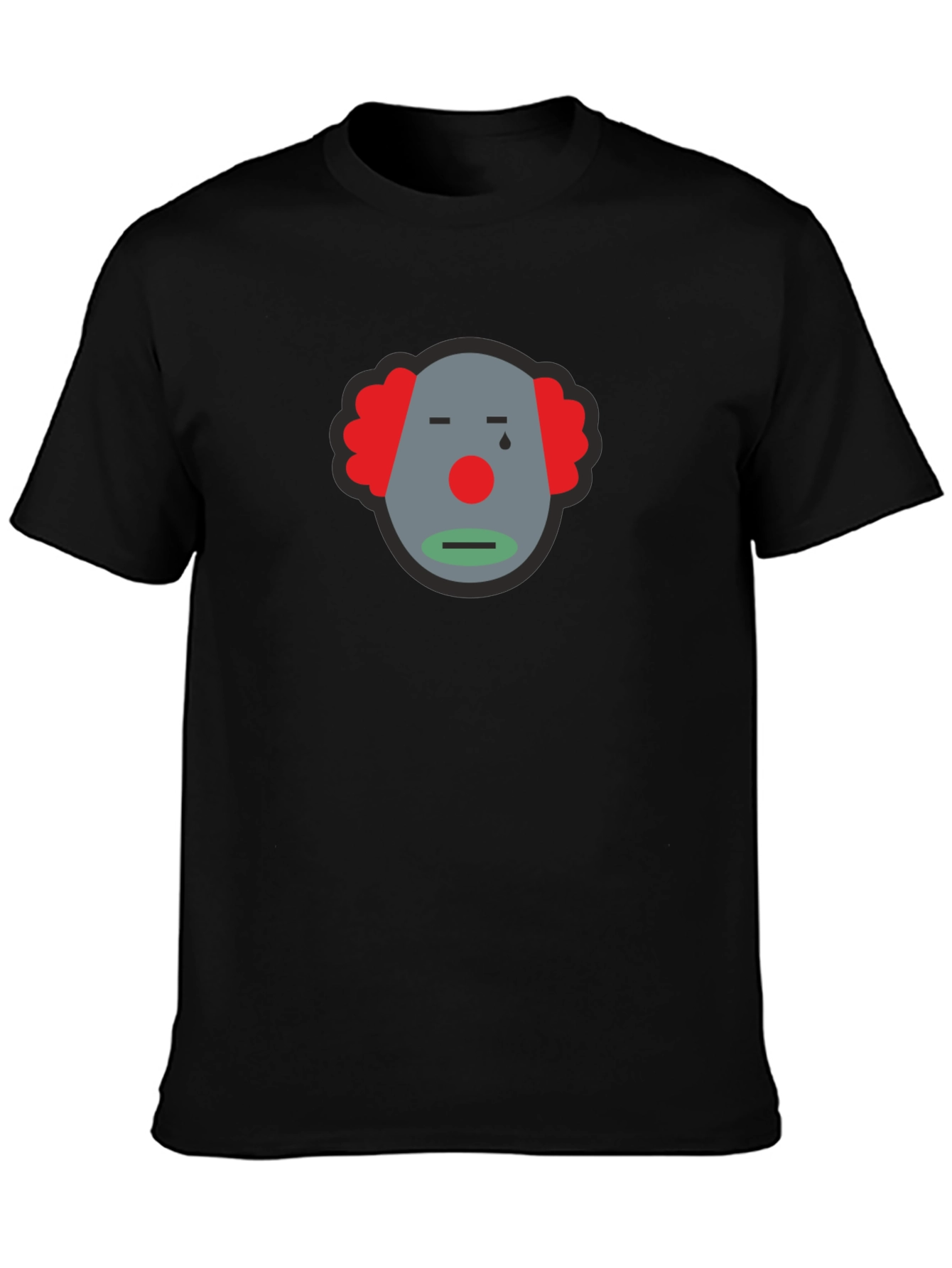 Sad Clown Graphic Tee - Unisex Black Cotton T-Shirt
