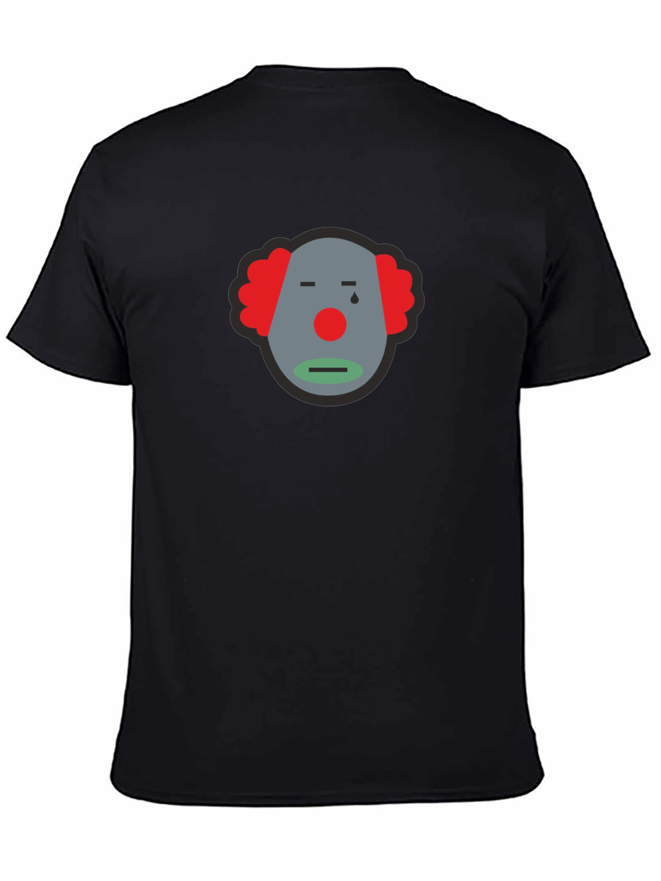 Sad Clown Graphic Tee - Unisex Black Cotton T-Shirt