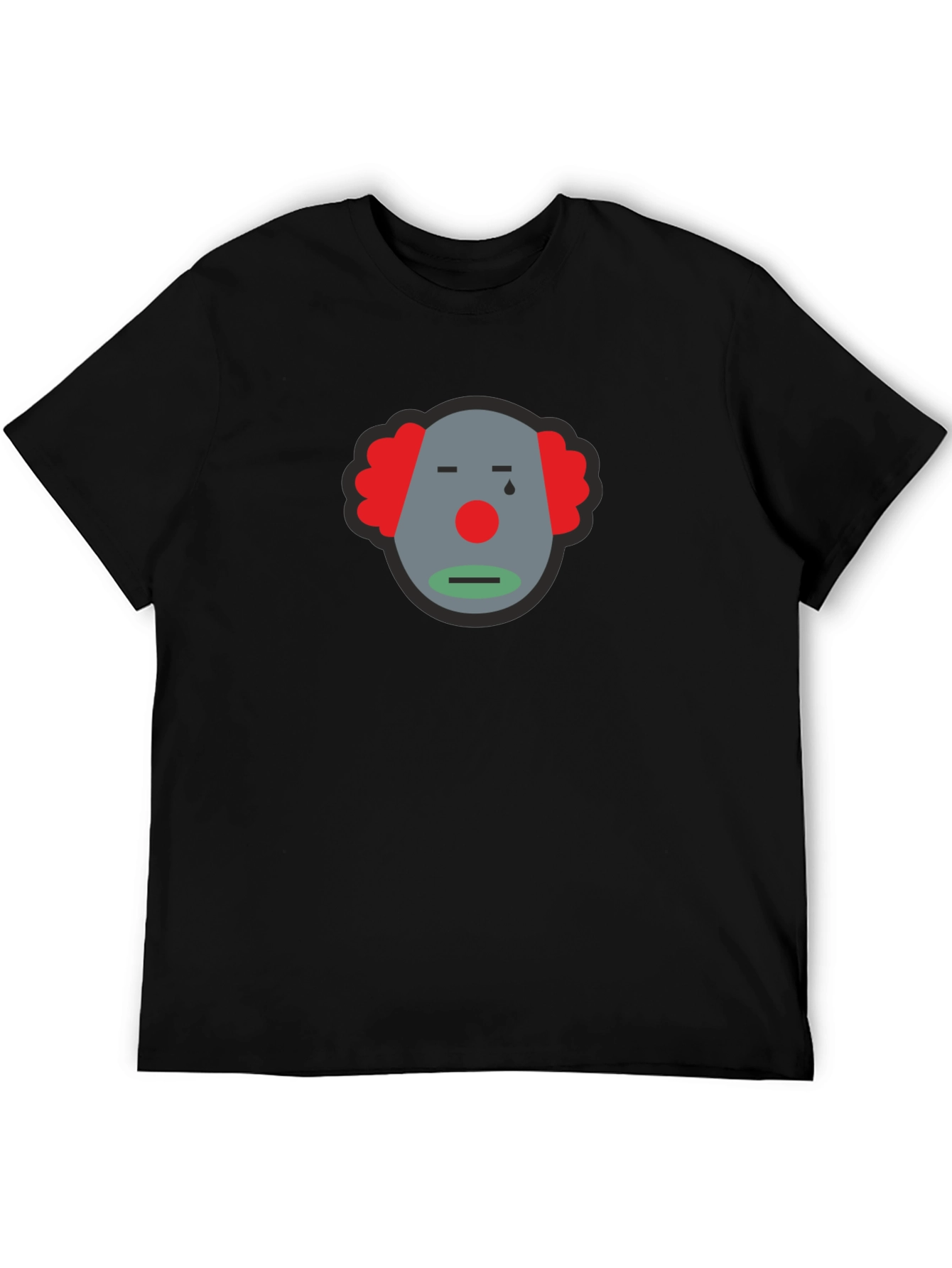 Sad Clown Graphic Tee - Unisex Black Cotton T-Shirt