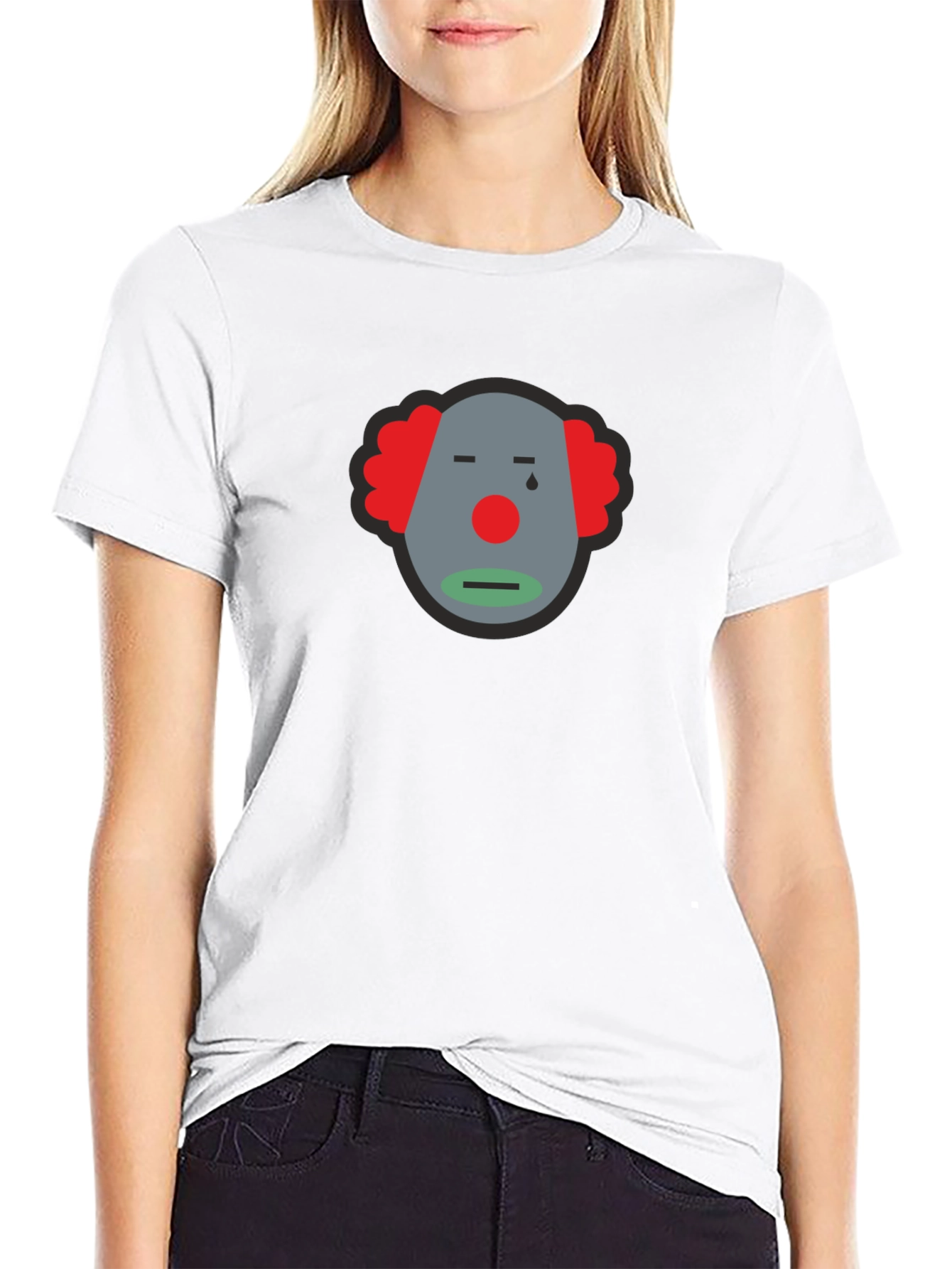Sad Clown Graphic Tee - Unisex Black Cotton T-Shirt