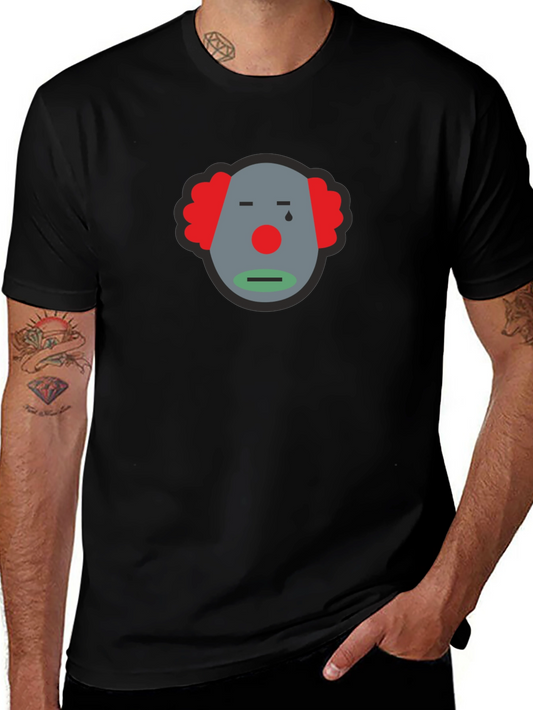 Sad Clown Graphic Tee - Unisex Black Cotton T-Shirt
