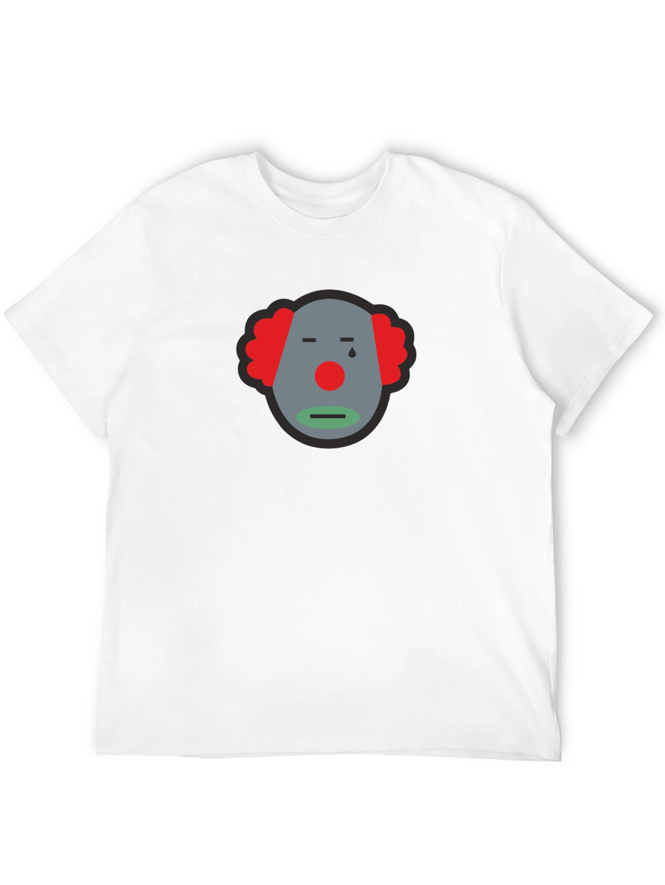 Sad Clown Graphic Tee - Unisex Black Cotton T-Shirt