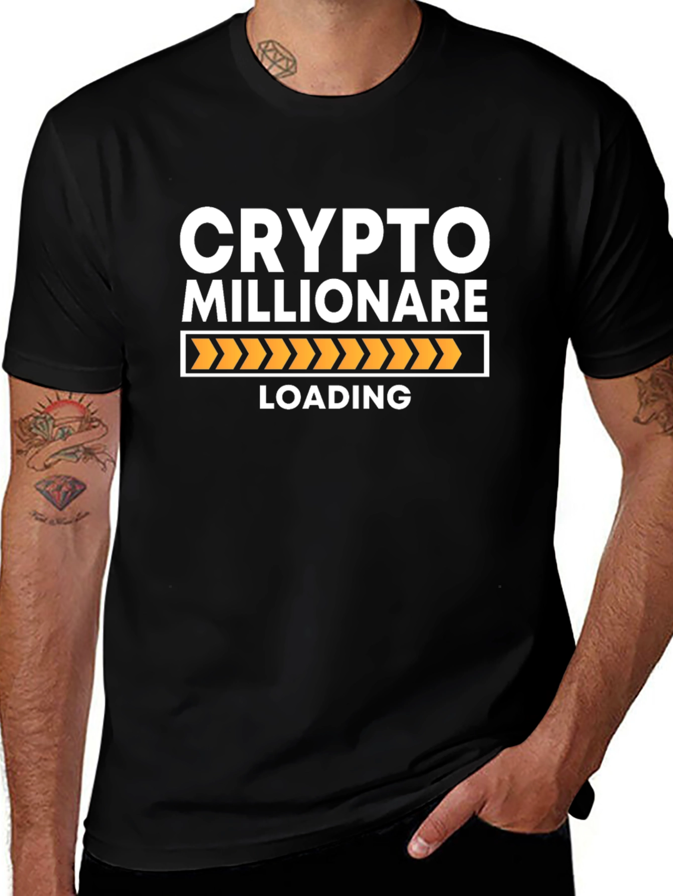 Crypto Millionaire Loading - Black T-Shirt