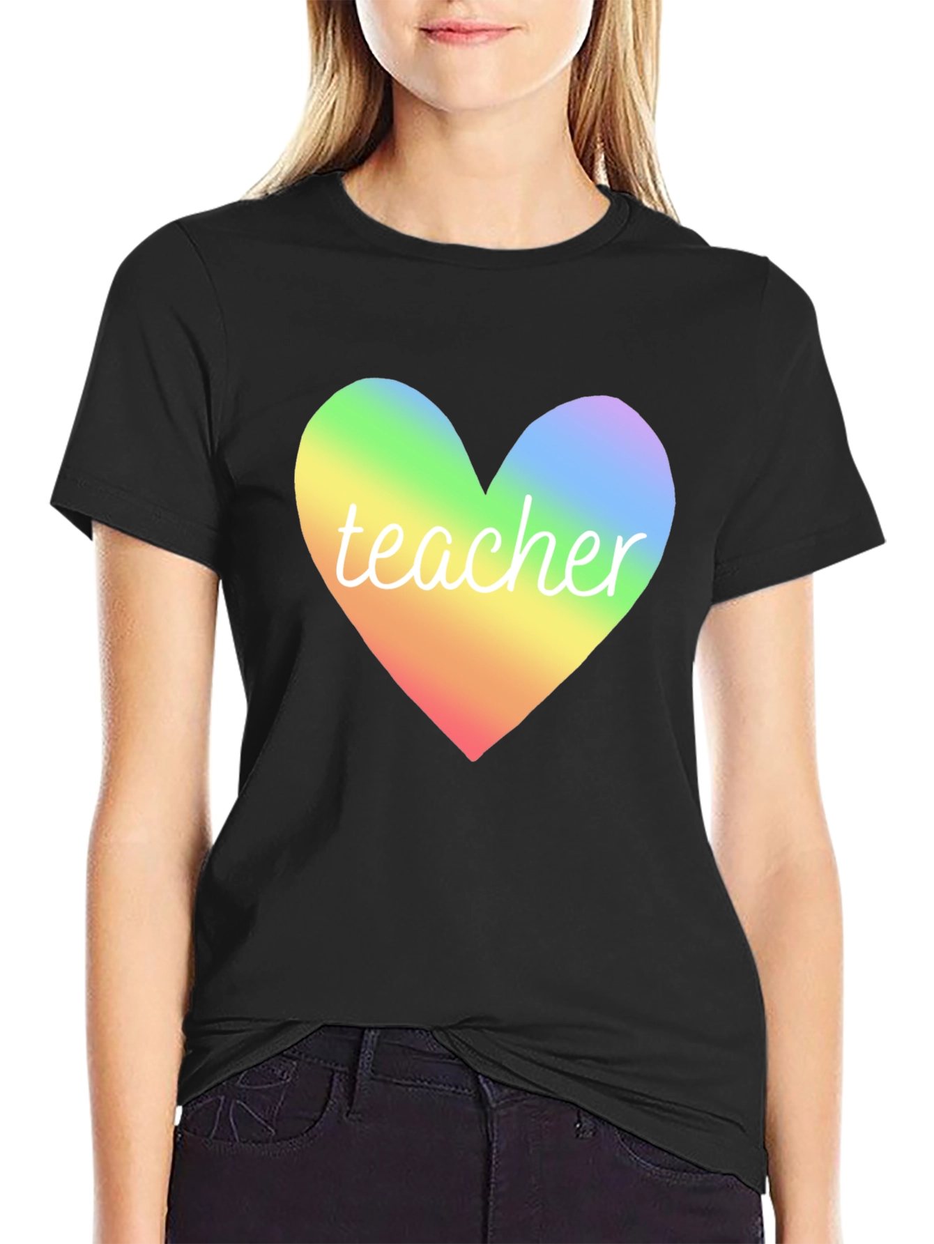 Rainbow Heart Teacher T-Shirt - Unisex